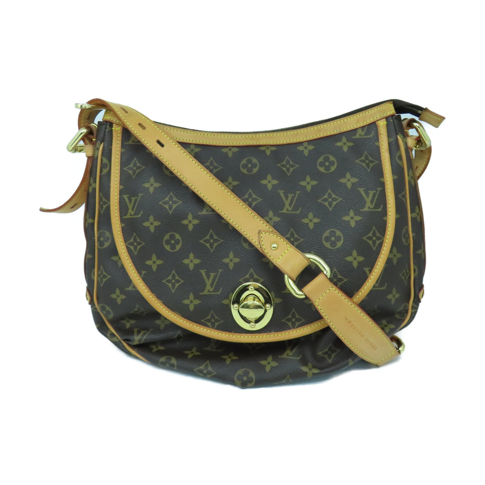 LOUIS VUITTON Monogram Tulum GM金扣肩背袋啡色