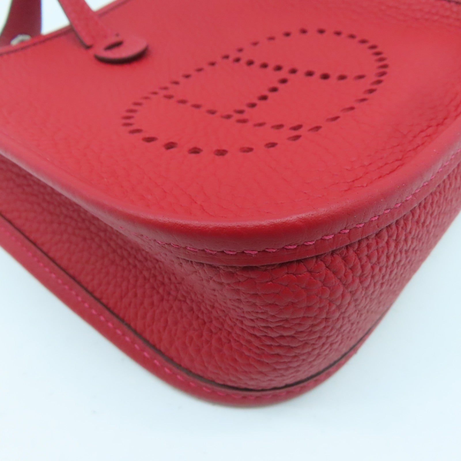 Hermès Clemence Evelyne TPM Red Leather Pony-style calfskin ref