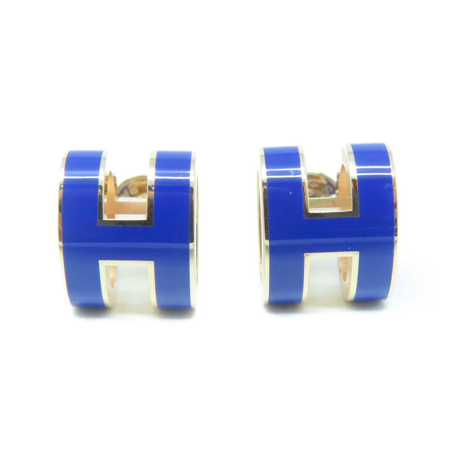 HERMES 金屬Pop H Earrings耳環藍色