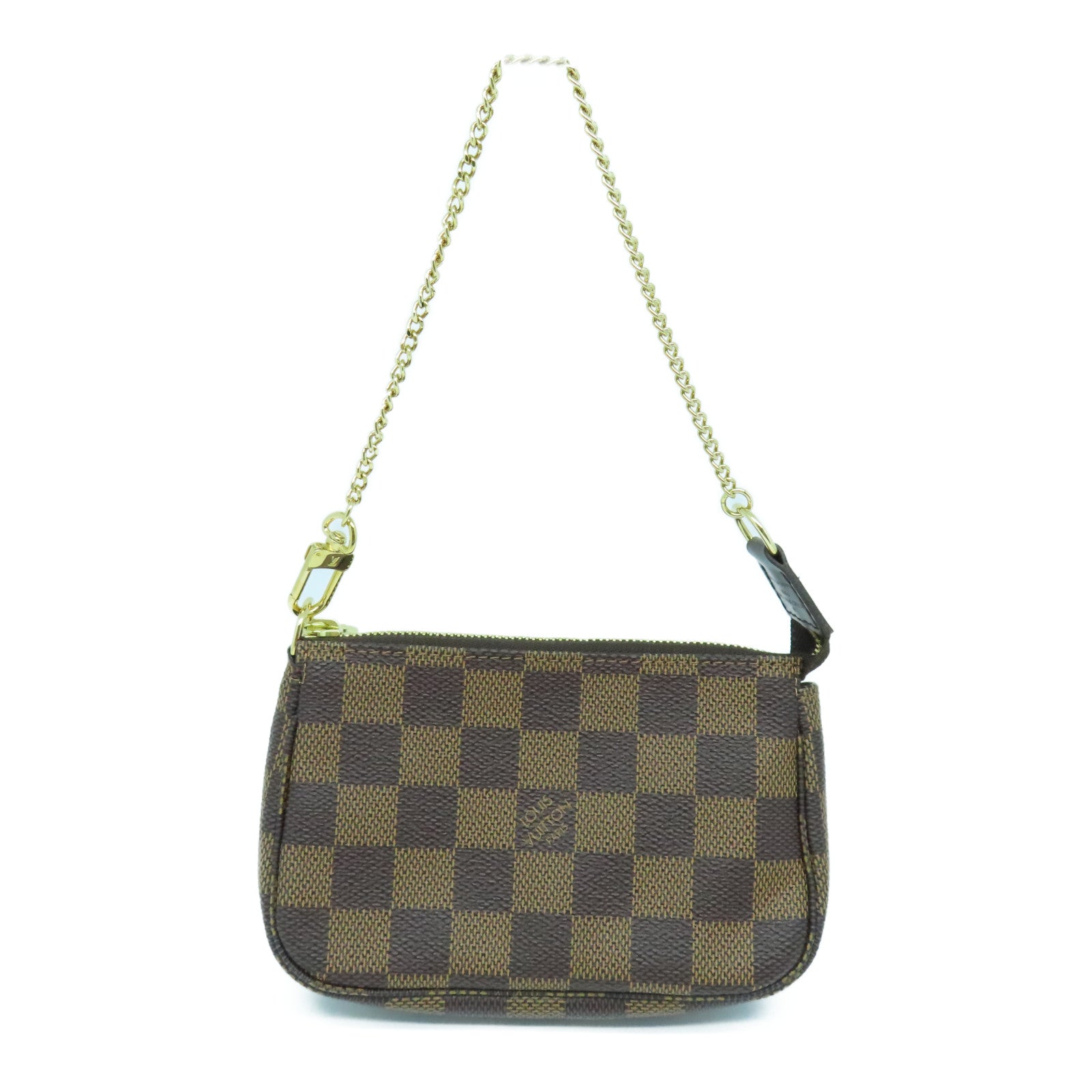 LOUIS VUITTON Damier Pochette Mini手挽袋啡色