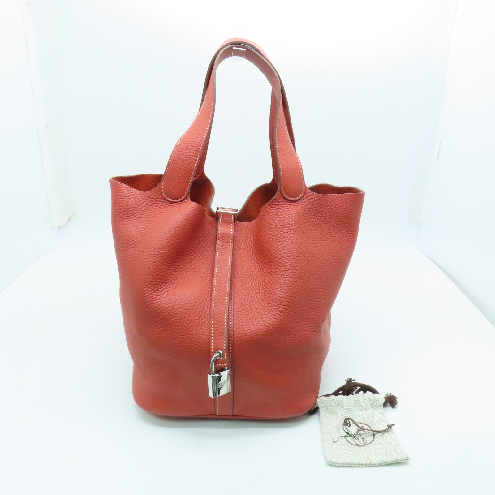 Hermès Hermes Red Clemence Picotin GM Leather Pony-style calfskin