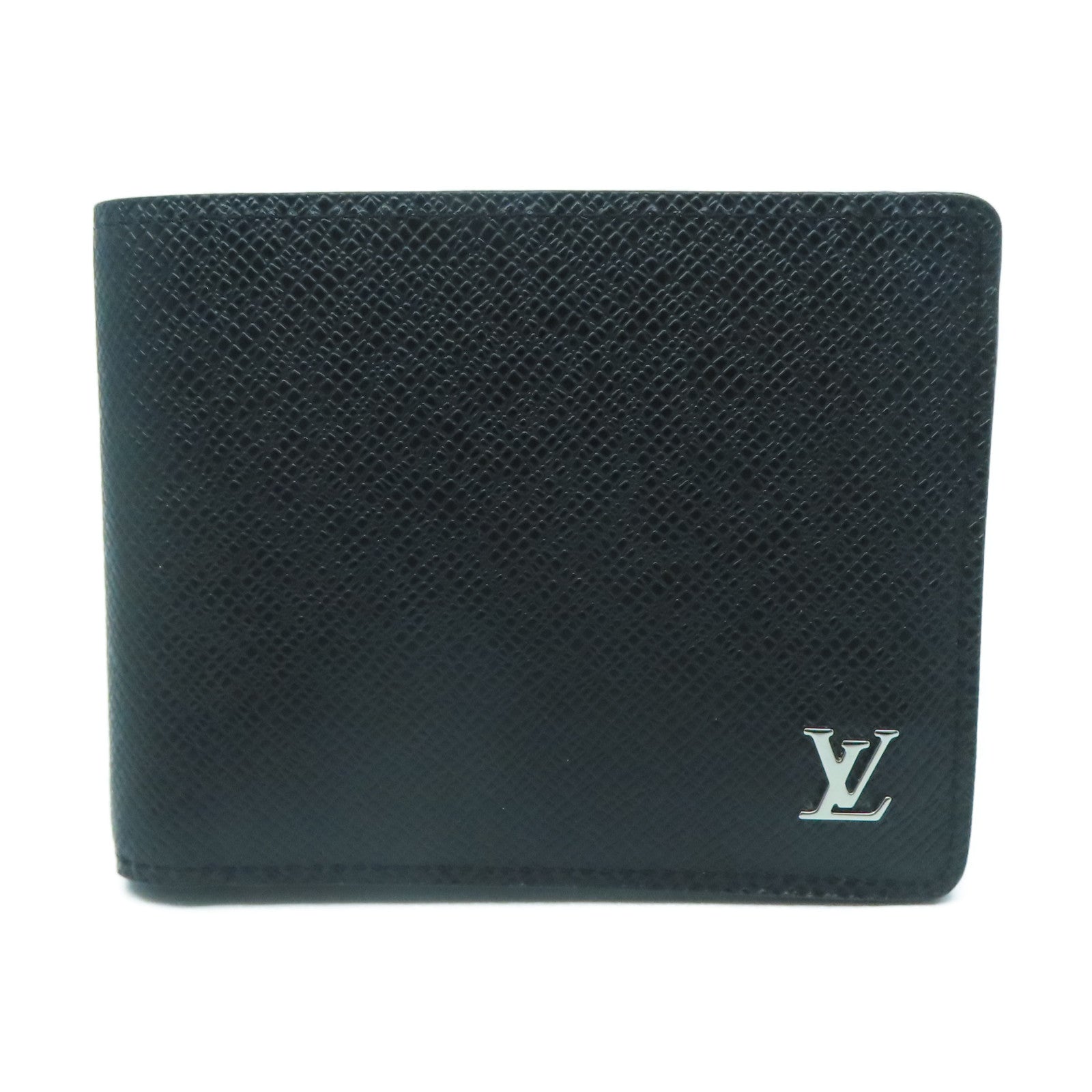 LOUIS VUITTON Taiga Multiple Wallet銀扣錢包黑色