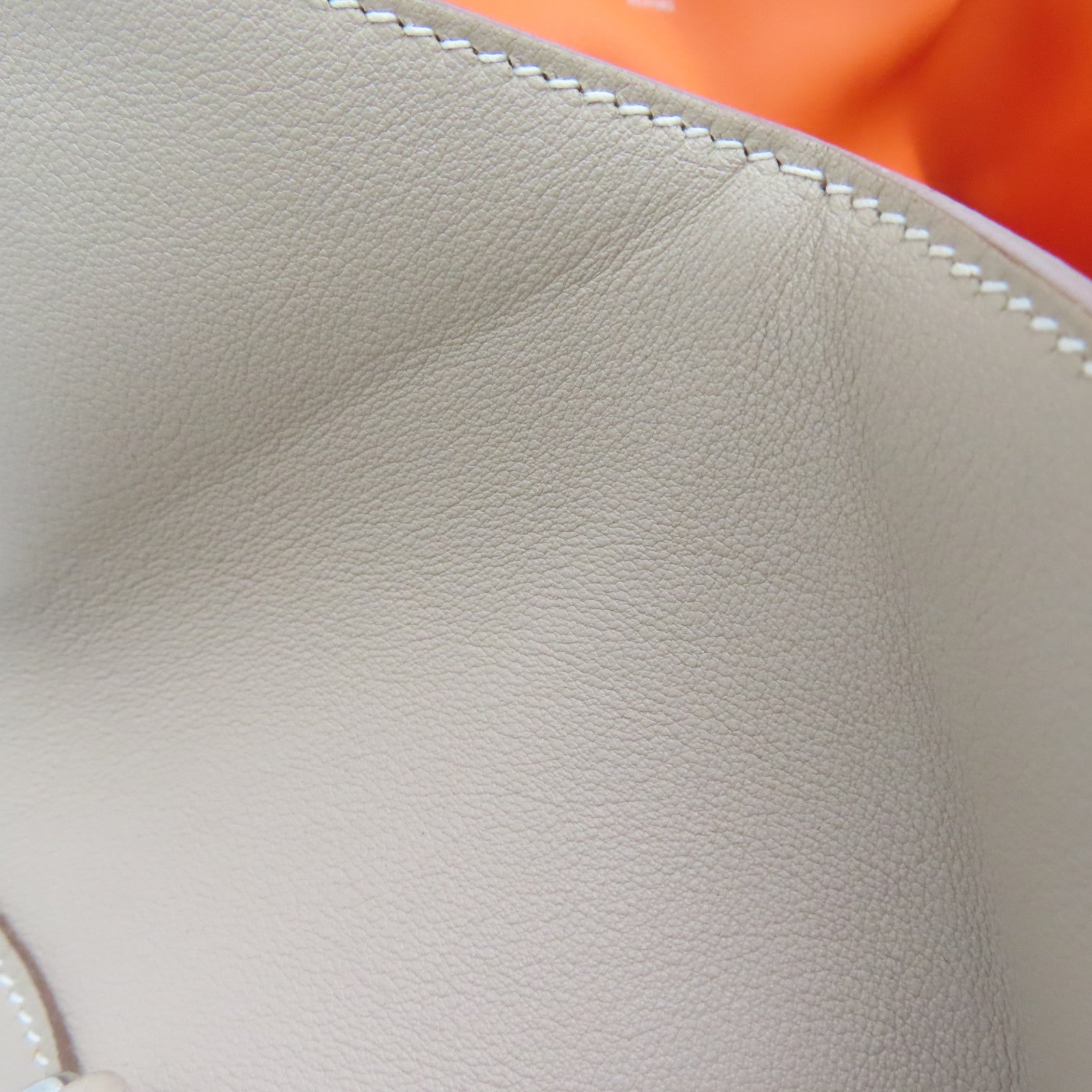 HERMES Swift Leather Toolbox26 Silver Buckle Shoulder Bag Argile/Beige