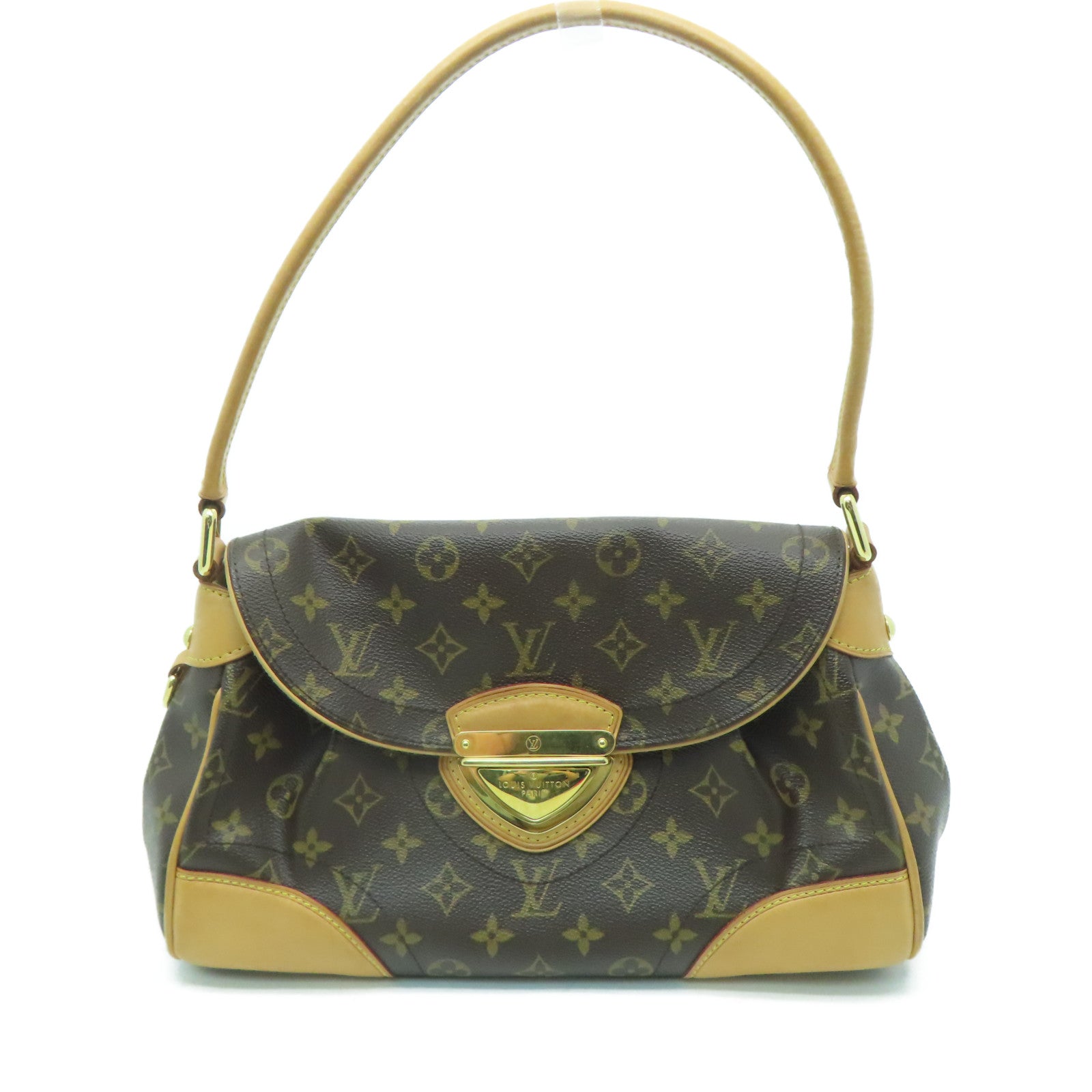 LOUIS VUITTON Monogram Beverly MM金扣肩背袋啡色