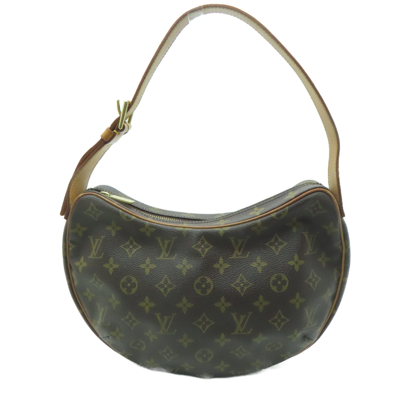 LOUIS VUITTON Monogram Croissant MM金扣肩背袋啡色