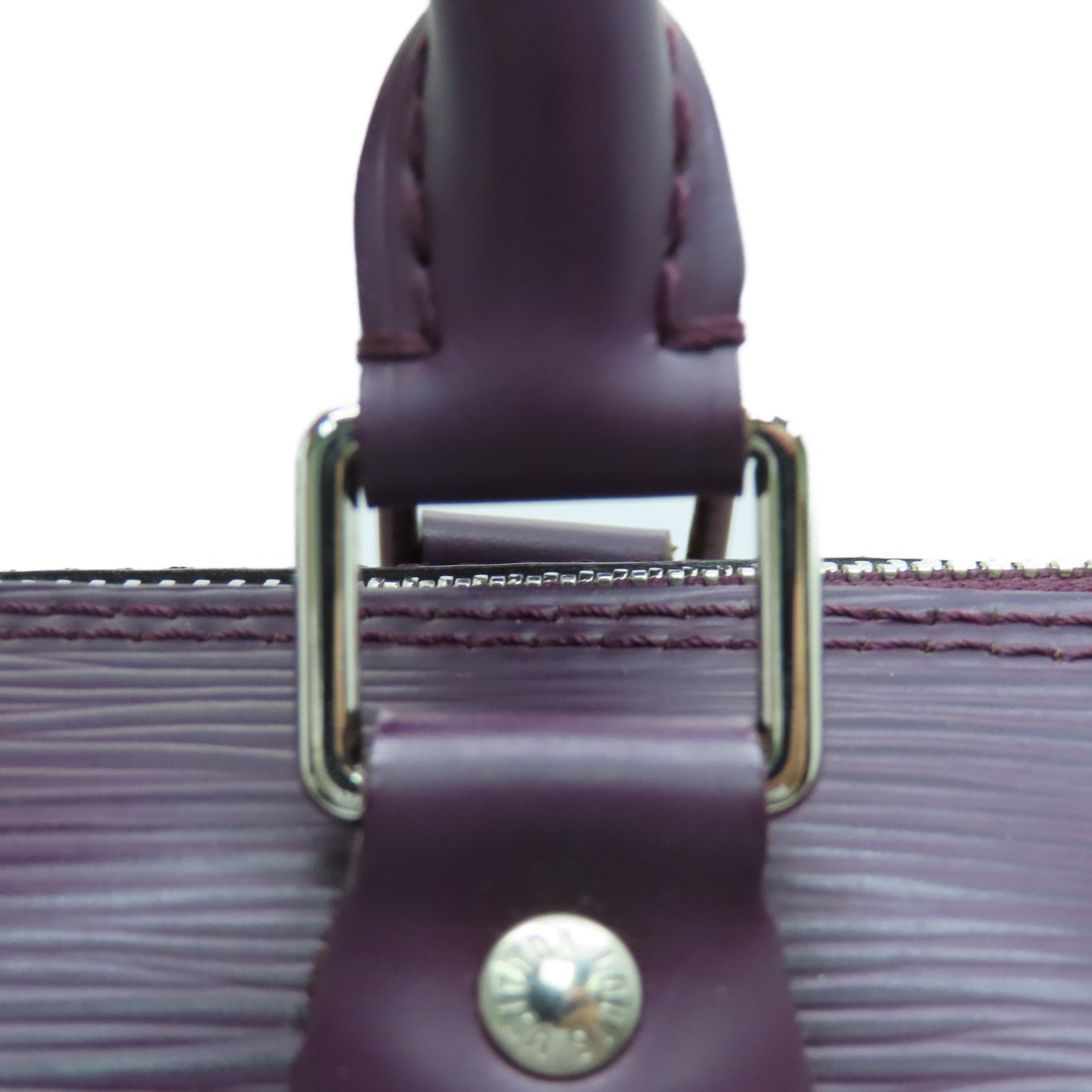 LOUIS VUITTON Epi Leather Speedy 35 Silver Buckle Handle Bag Purple