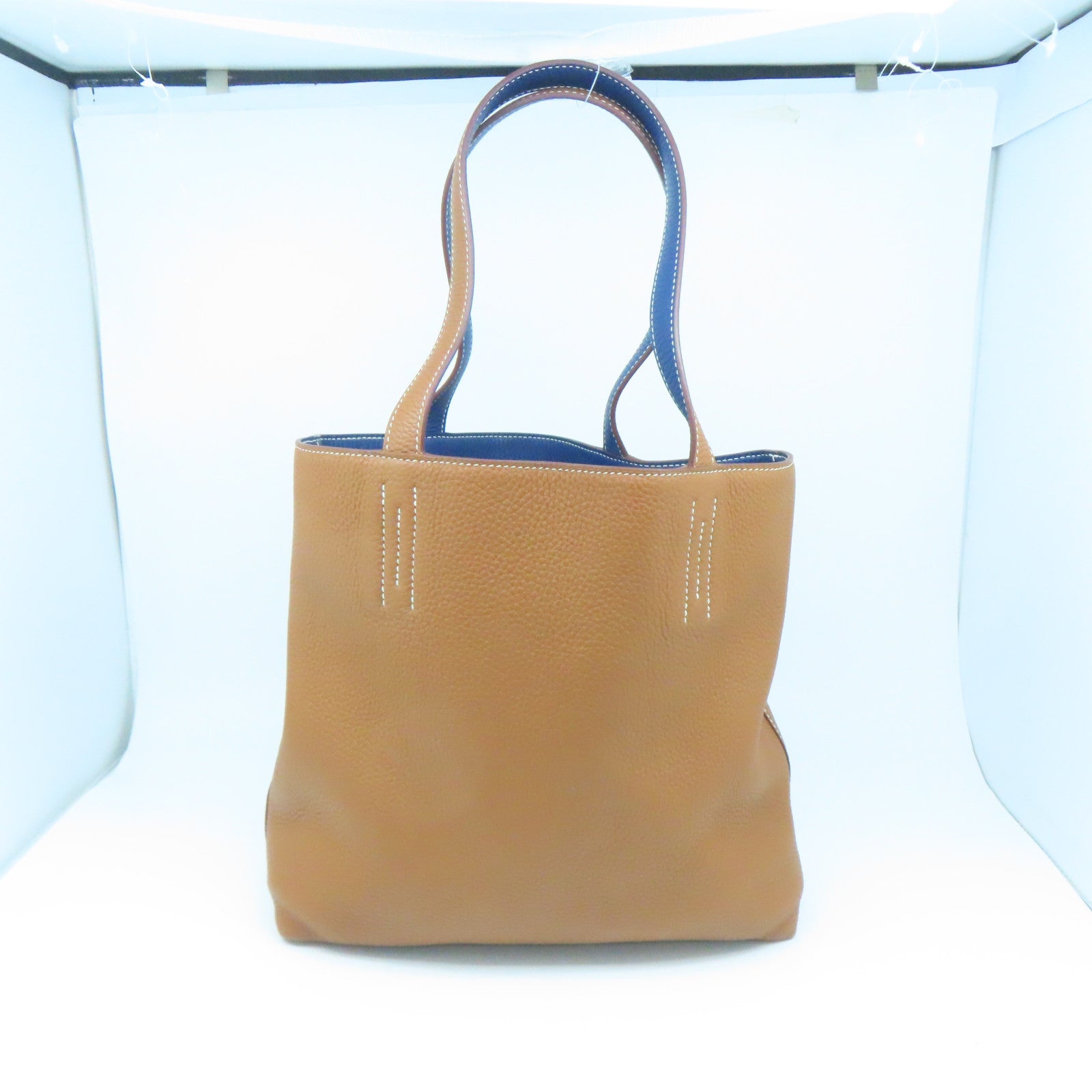 HERMES Taurillon Clemence Double Sens 36 Reversible Tote Gold