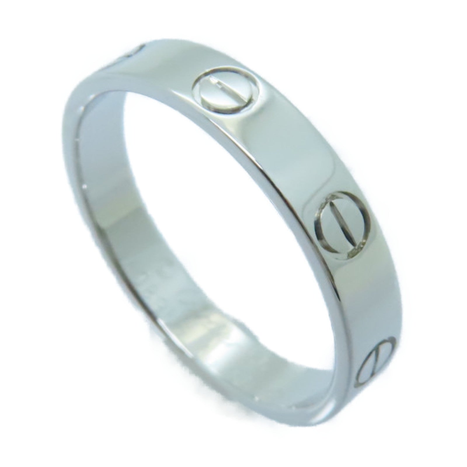 CARTIER 18K White Gold Love Ring Ring US 7.5 Cartier 56 Brand