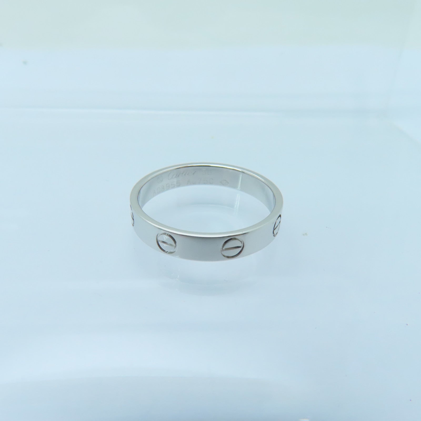 CARTIER 18K White Gold Love Ring Ring US 7.5 Cartier 56 Brand