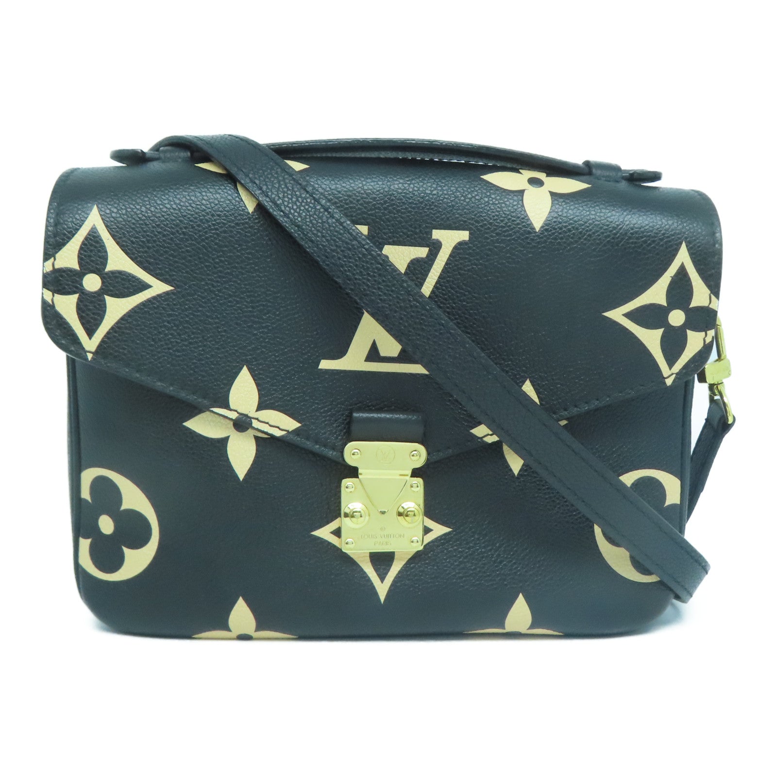 LOUIS VUITTON Monogram Empreinte Pochette Metis金扣手挽肩背兩用袋黑色