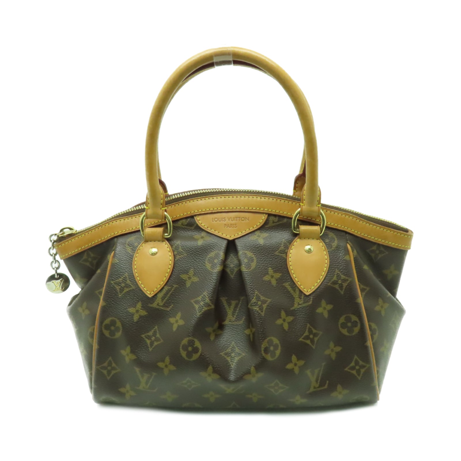 LOUIS VUITTON Monogram Tivoli PM金扣手挽袋棕色