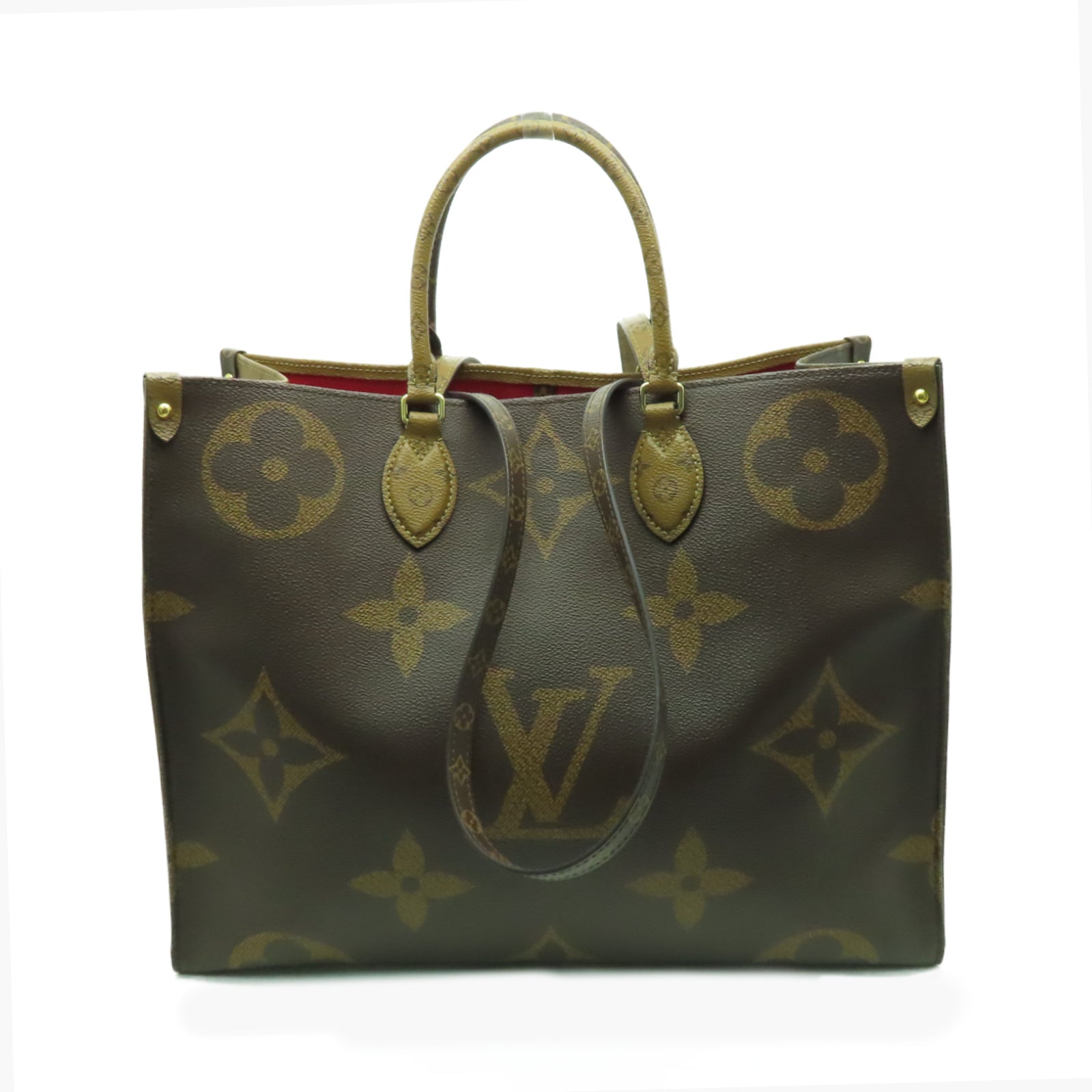 LOUIS VUITTON Monogram Reverse On The Go GM金扣手挽肩背兩用袋啡色