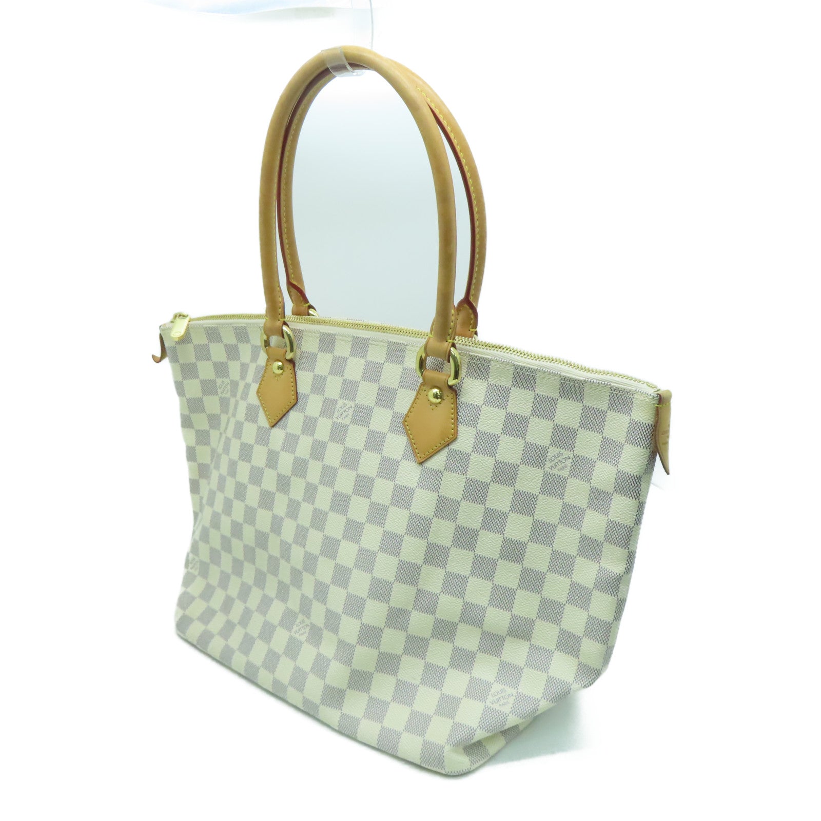 LOUIS VUITTON Damier Azur Saleya MM gold buckle handle bag beige – Brand  Off Hong Kong Online Store