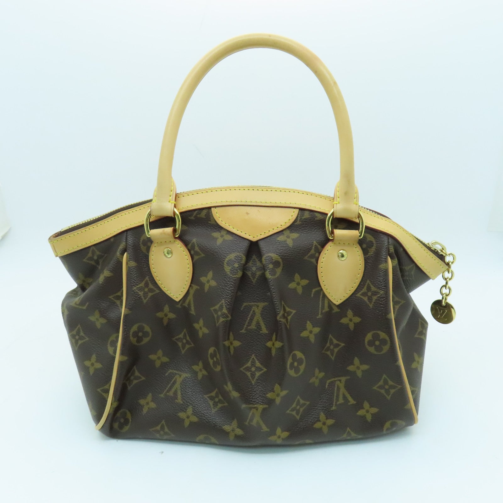 Louis Vuitton Monogram Tivoli PM Brown Leather Satchel Bag