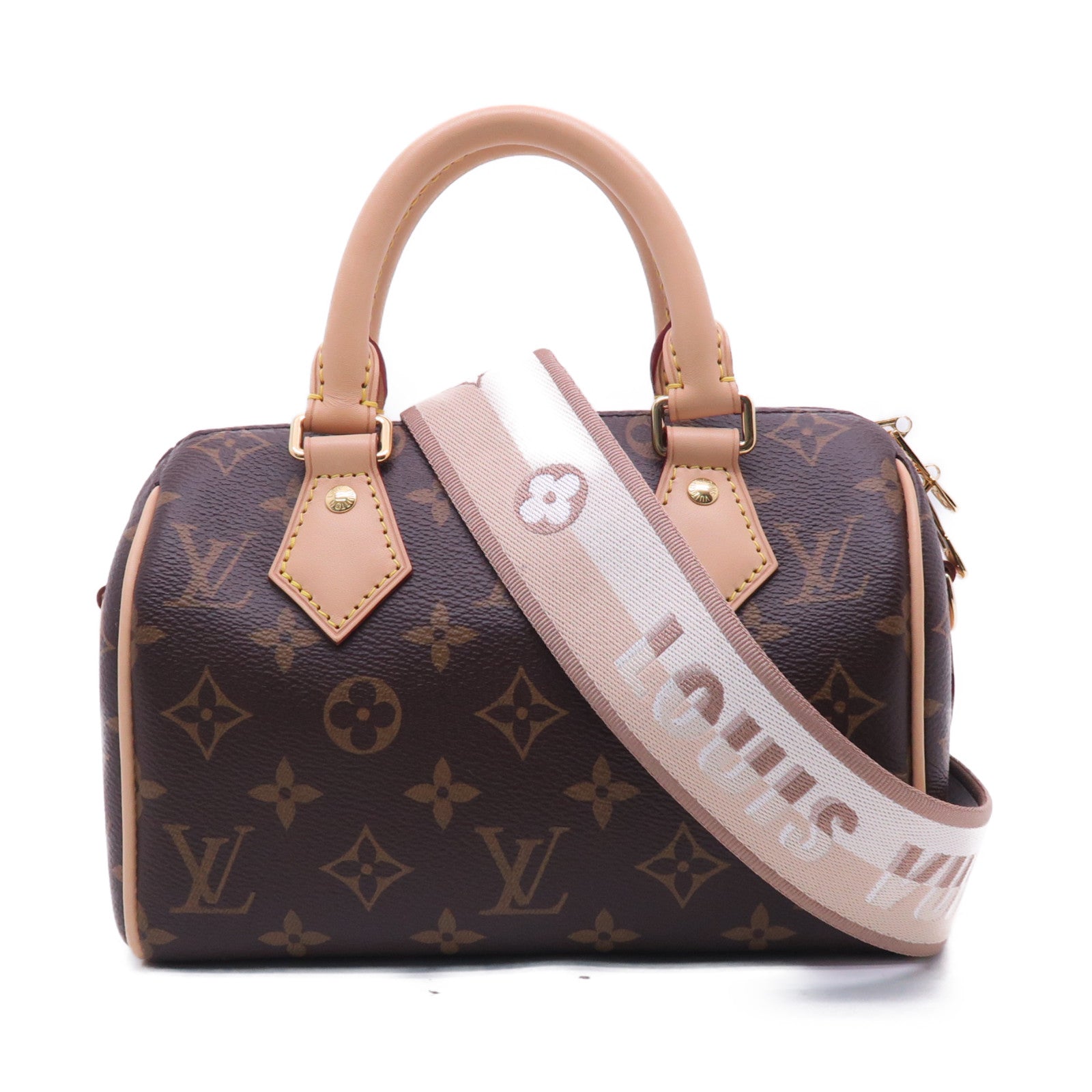 LOUIS VUITTON Monogram Speedy 20 Bandouliere金扣手挽肩背兩用袋棕色