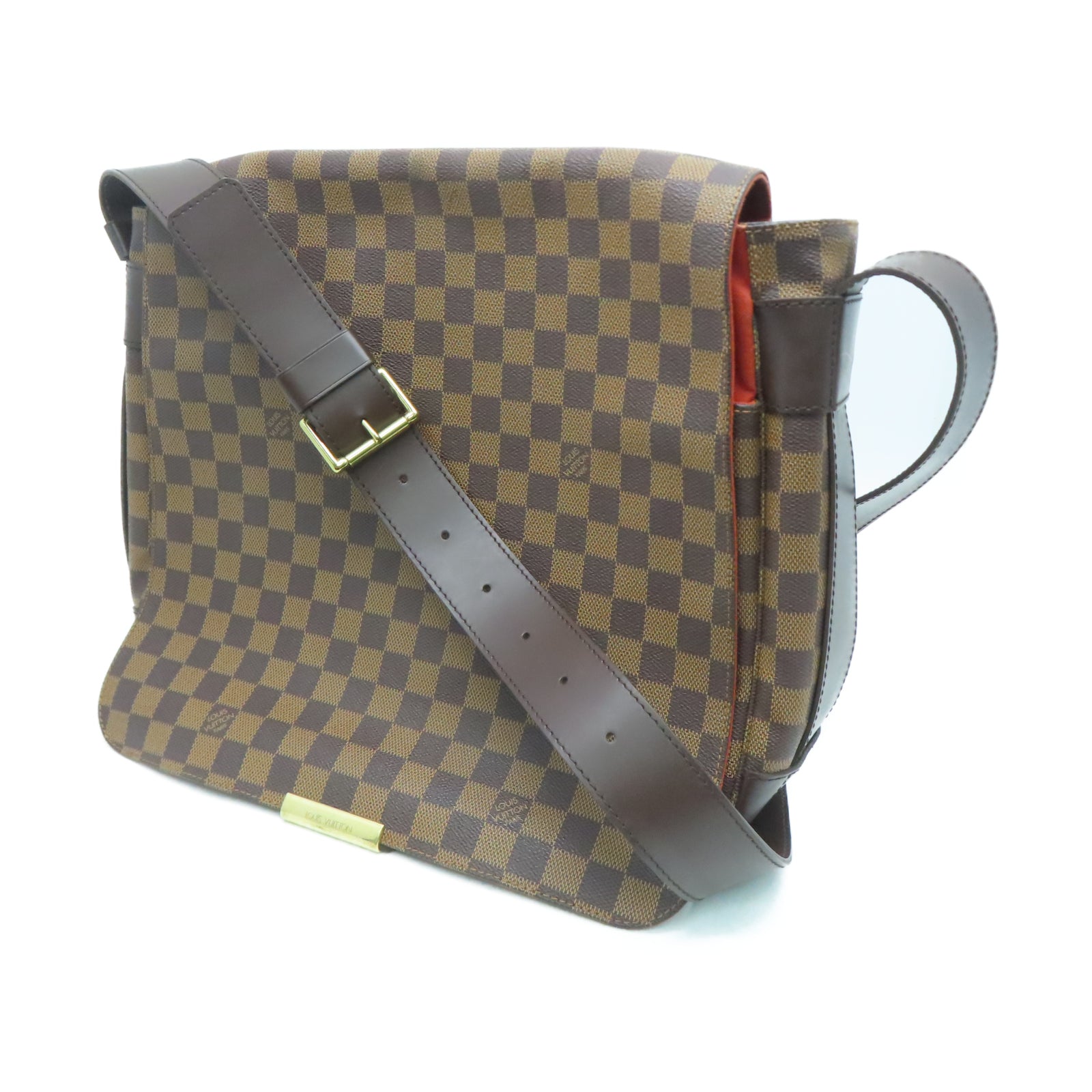 LOUIS VUITTON Damier Bastille Gold Buckle Shoulder Bag Brown