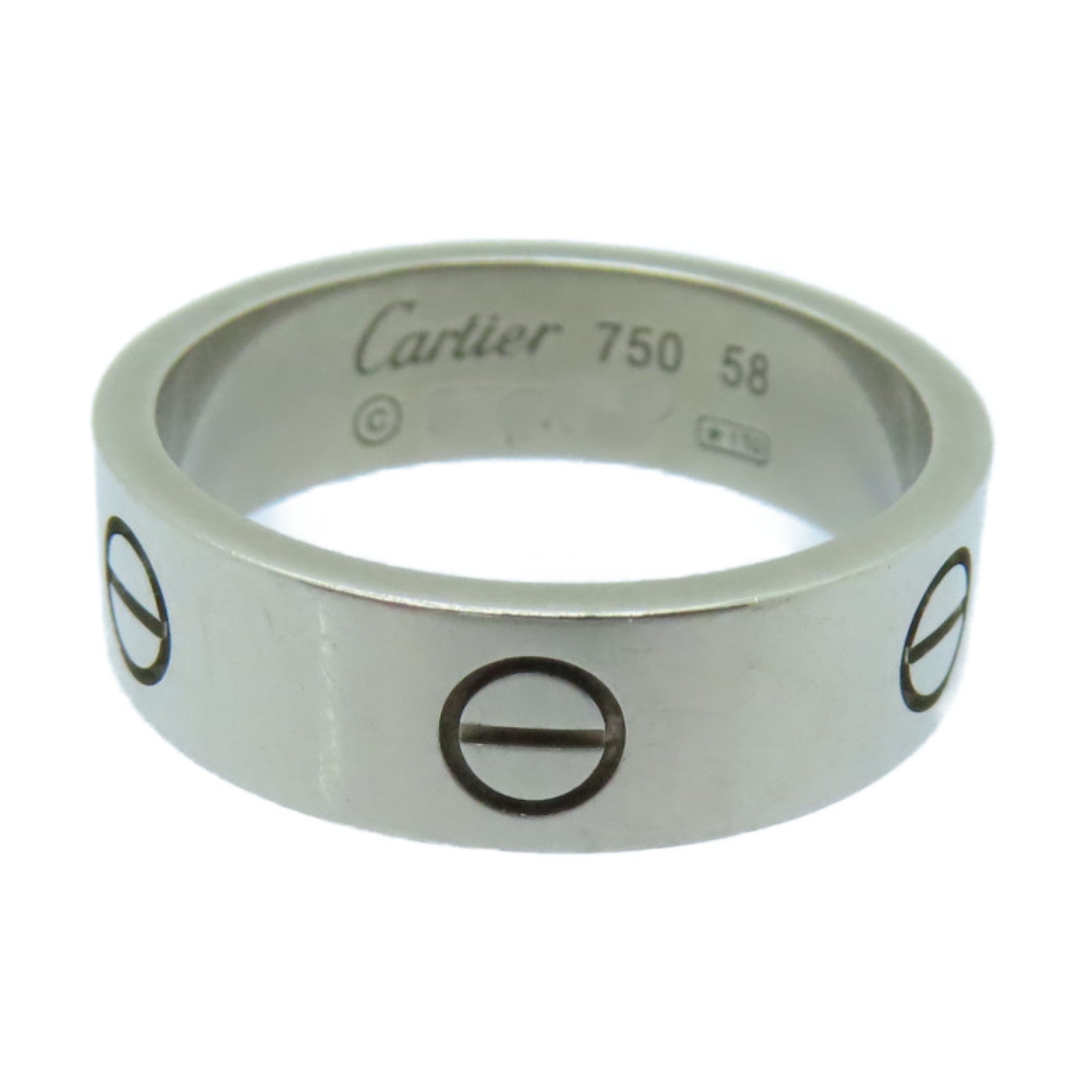 CARTIER 18K White Gold Love Ring Cartier 58 US 7.5