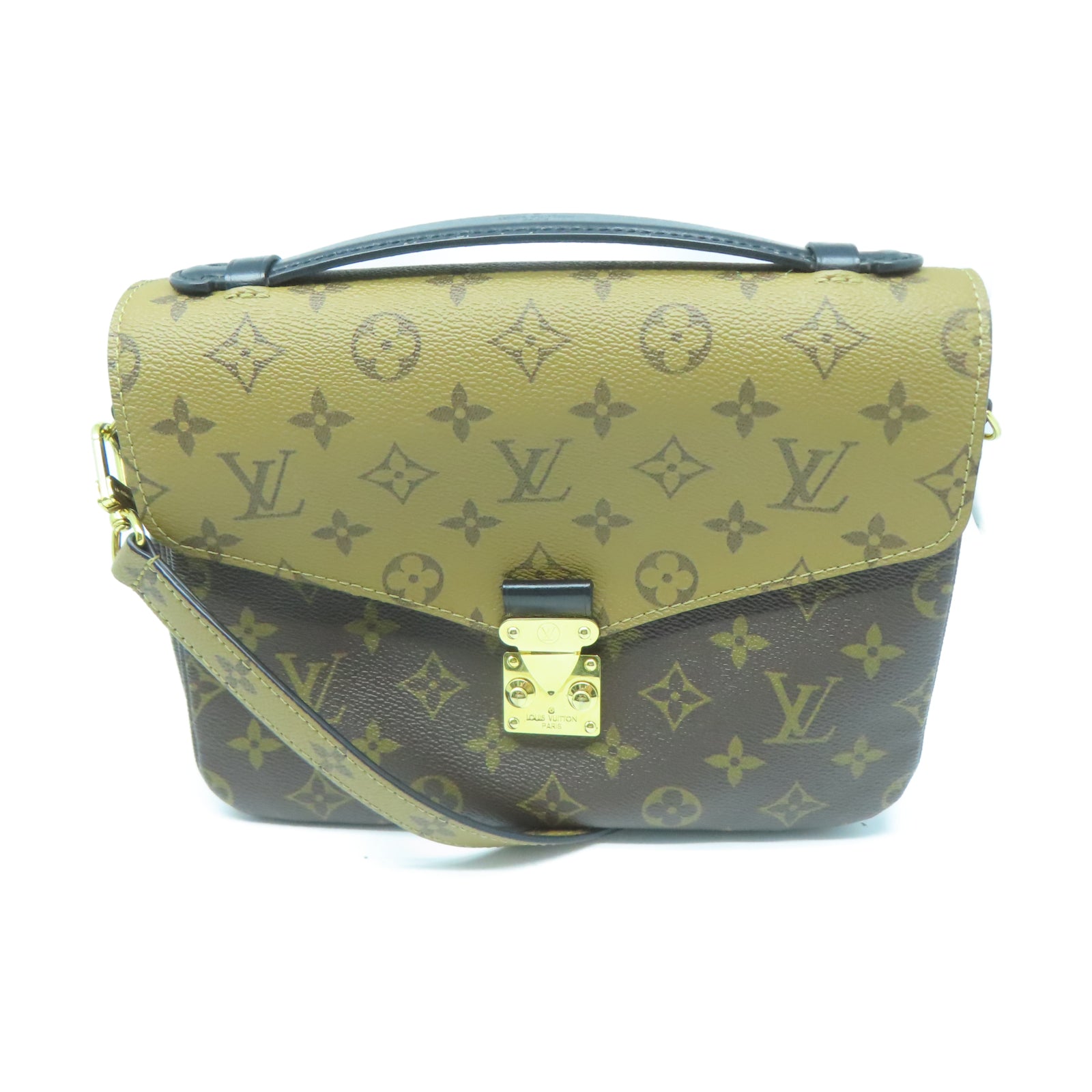 Auth Louis Vuitton Monogram Reverse 2way Bag Pochette Metis MM M44876