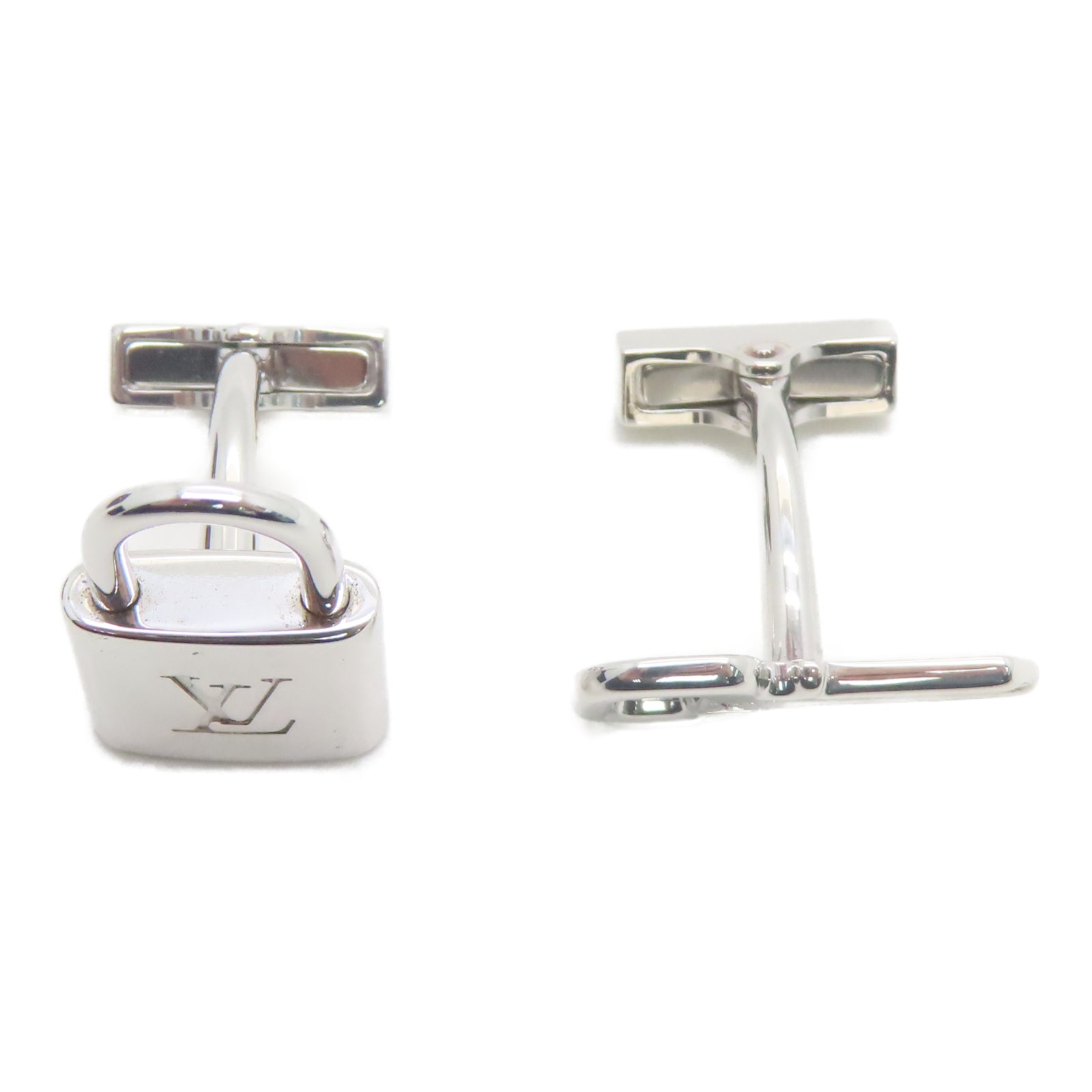 Louis Vuitton Sterling Silver Lock & Key Cufflinks