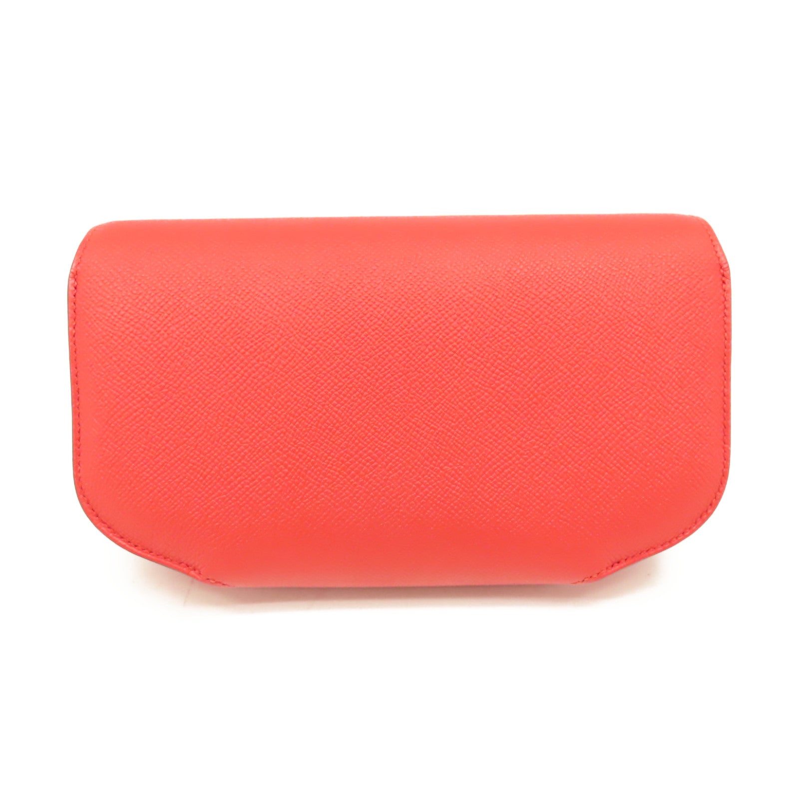 HERMES Epsom皮革Cherche Midi 22 Clutch Bag金扣手拿包Rouge Tomate番茄紅色