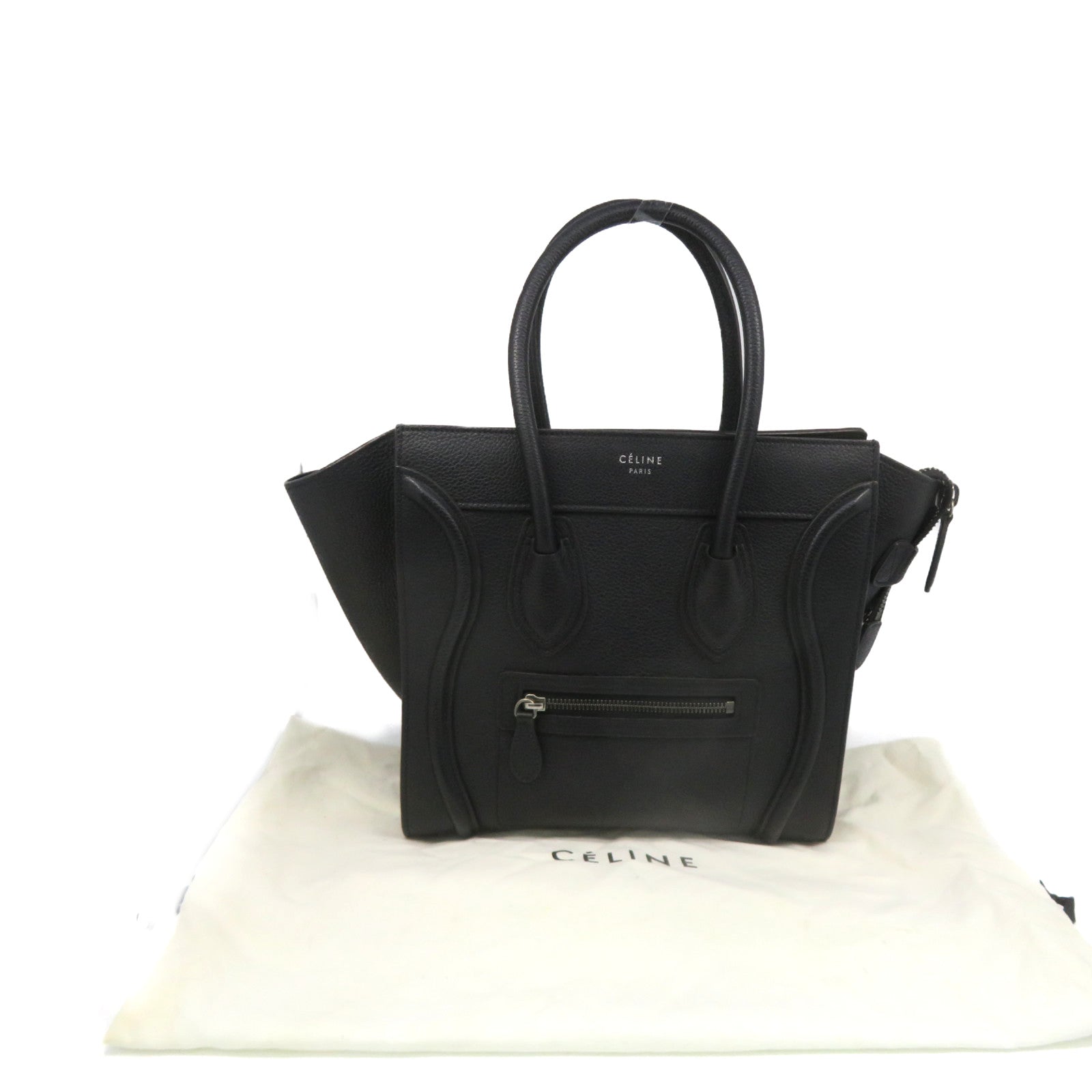 CELINE Sharp Discount Cowhide Leather Micro Luggage Hand Bag Black Brand Off Hong Kong Online Store