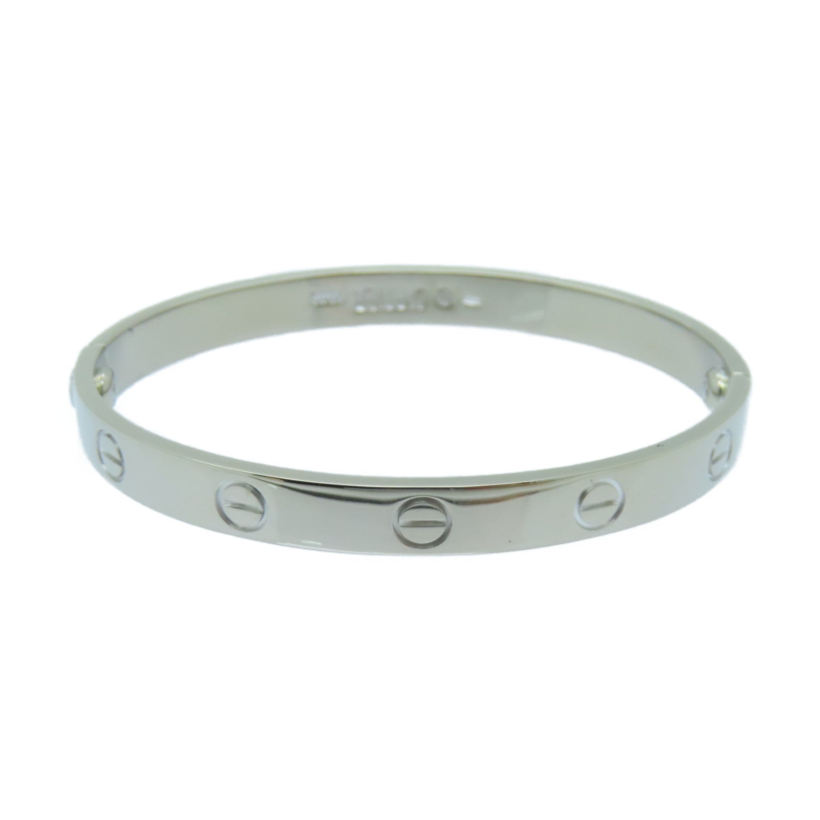 CARTIER 18K White Gold Love Bracelet Silver Brand Off Hong Kong