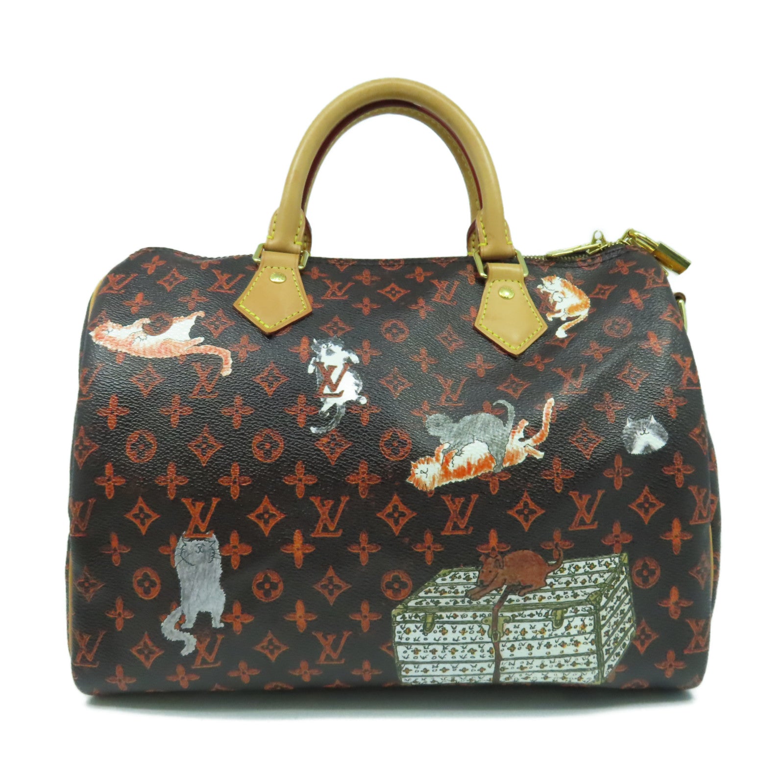 LOUIS VUITTON Monogram Grace Coddngton CatogramSpeedy 30 Band金扣手挽肩背兩用袋啡色