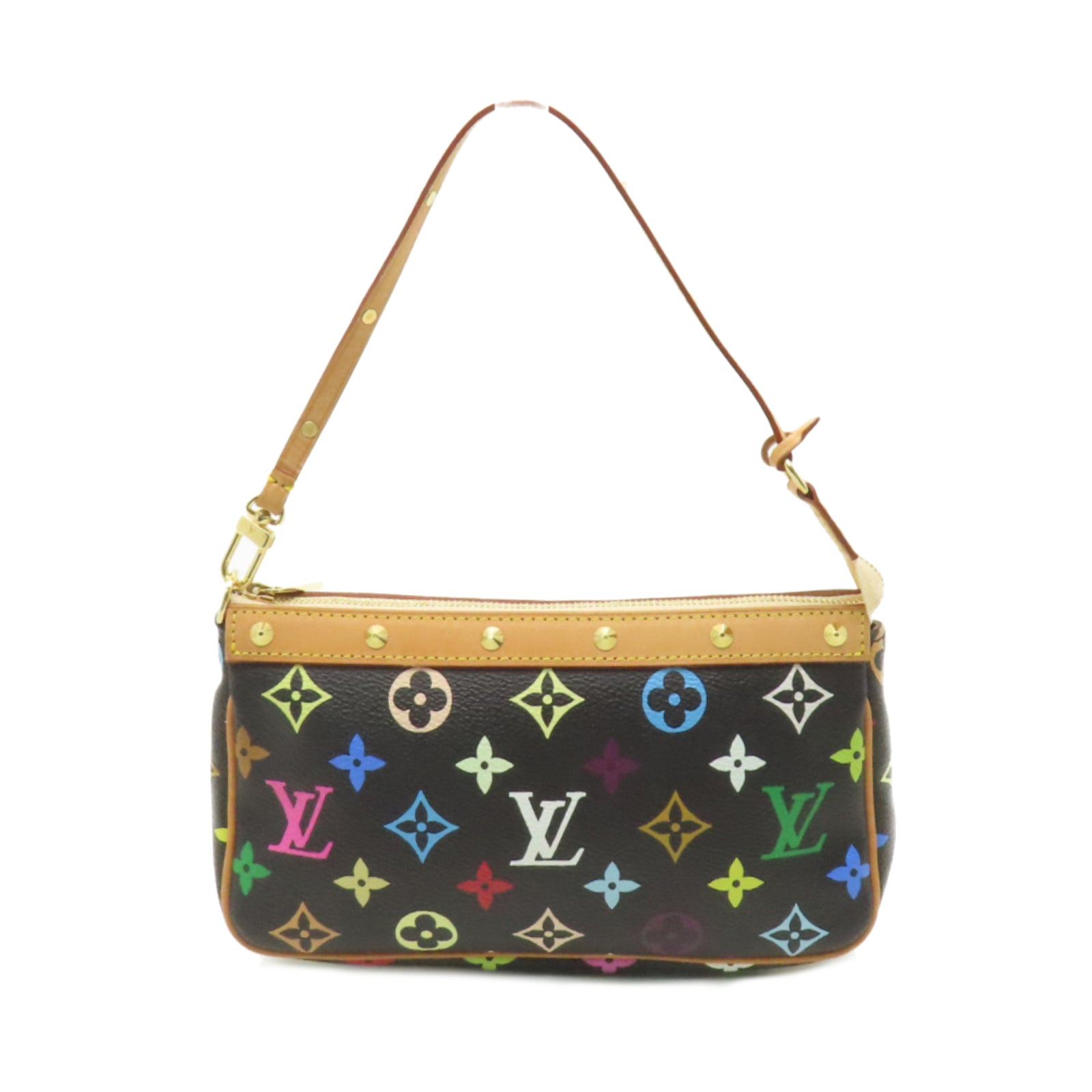 LOUIS VUITTON Monogram Multicolore Chain Shoulder Bag金扣鏈帶肩背袋黒色/彩色