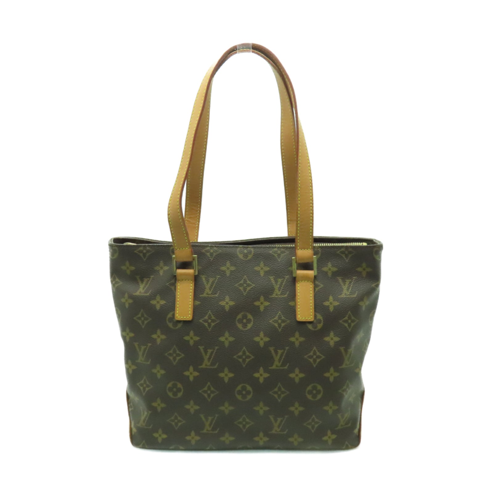 LOUIS VUITTON Monogram Cabas Piano金扣手挽袋棕色