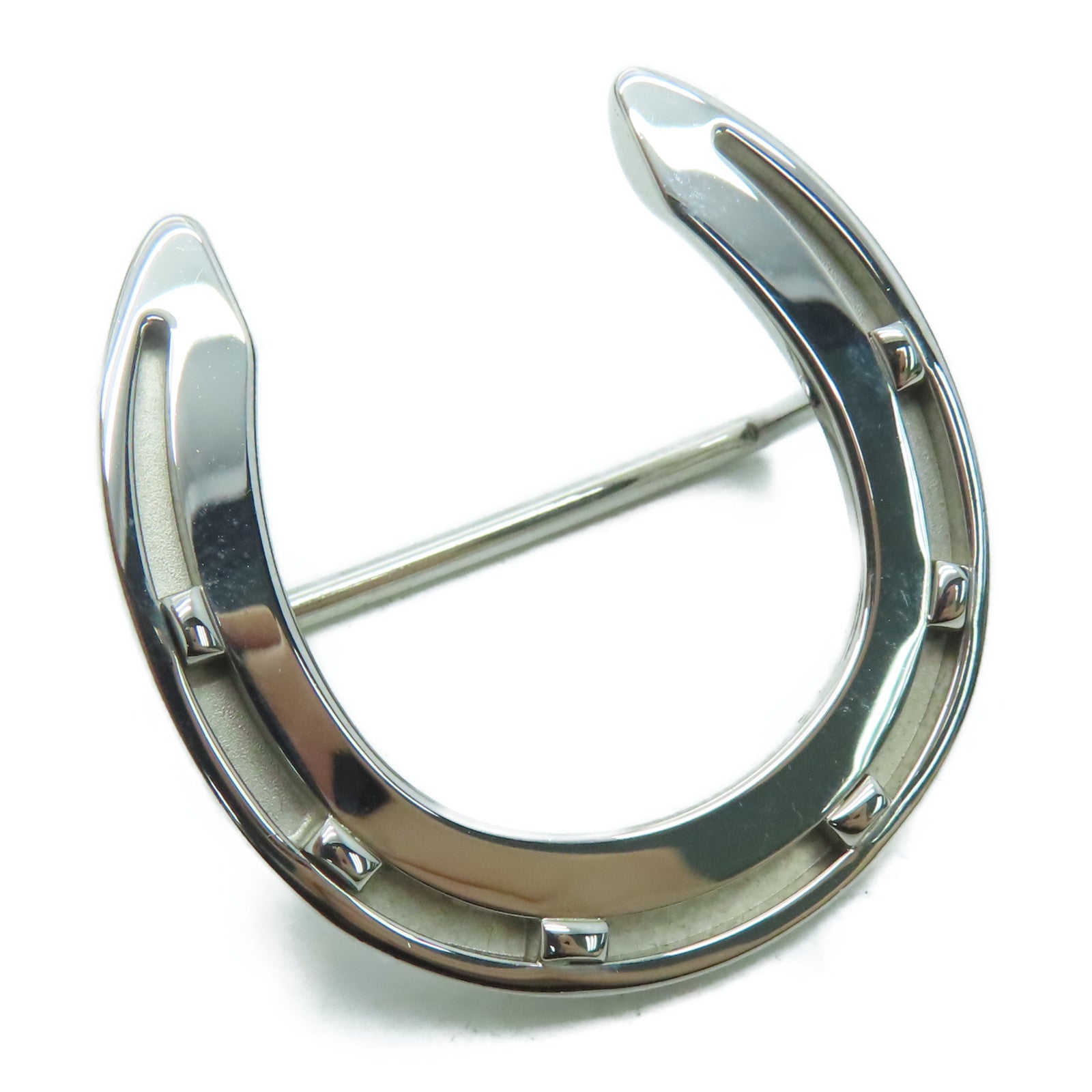 Hermes Metal Scarf Ring Silver horseshoe