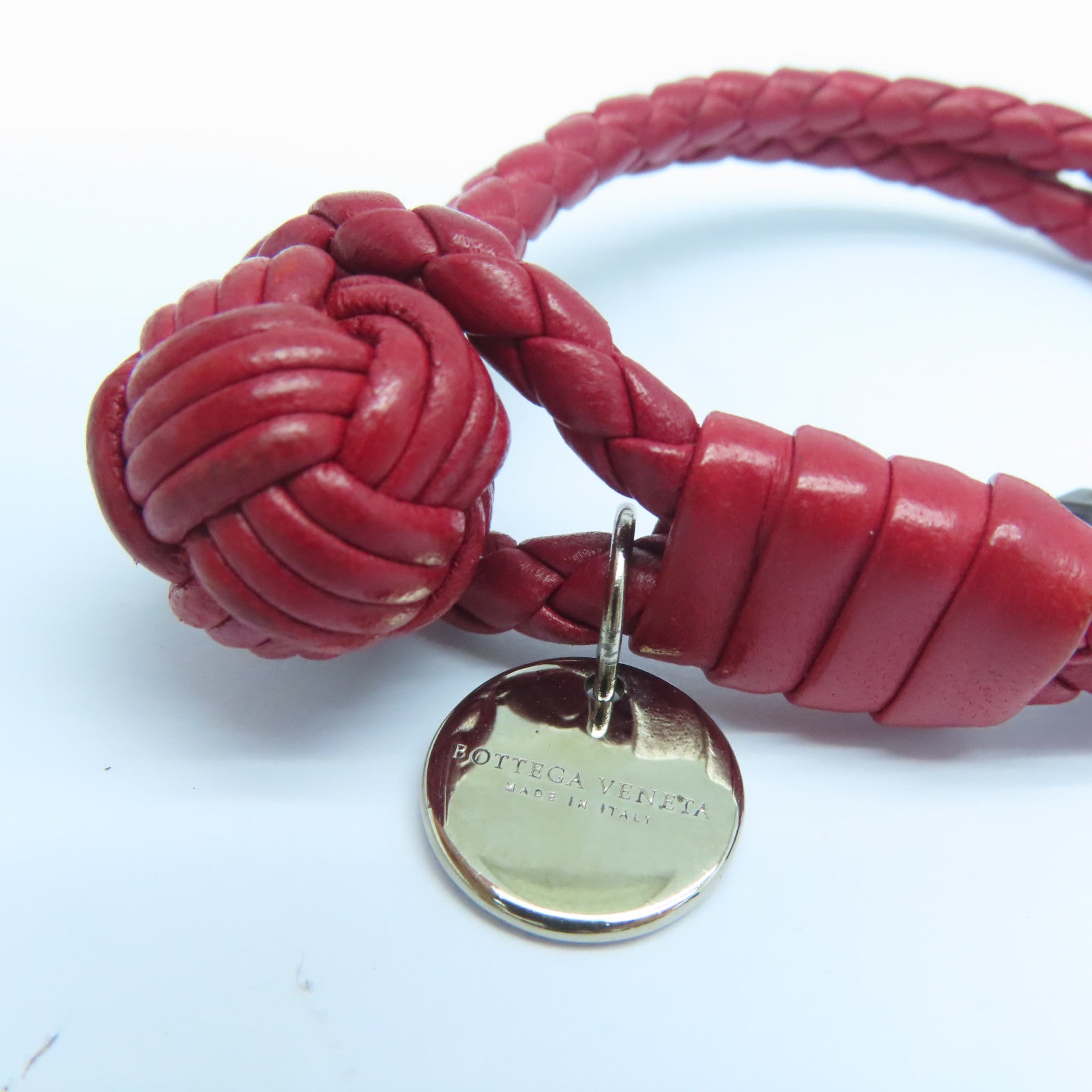 Leather bracelet Bottega Veneta Red in Leather - 26781110