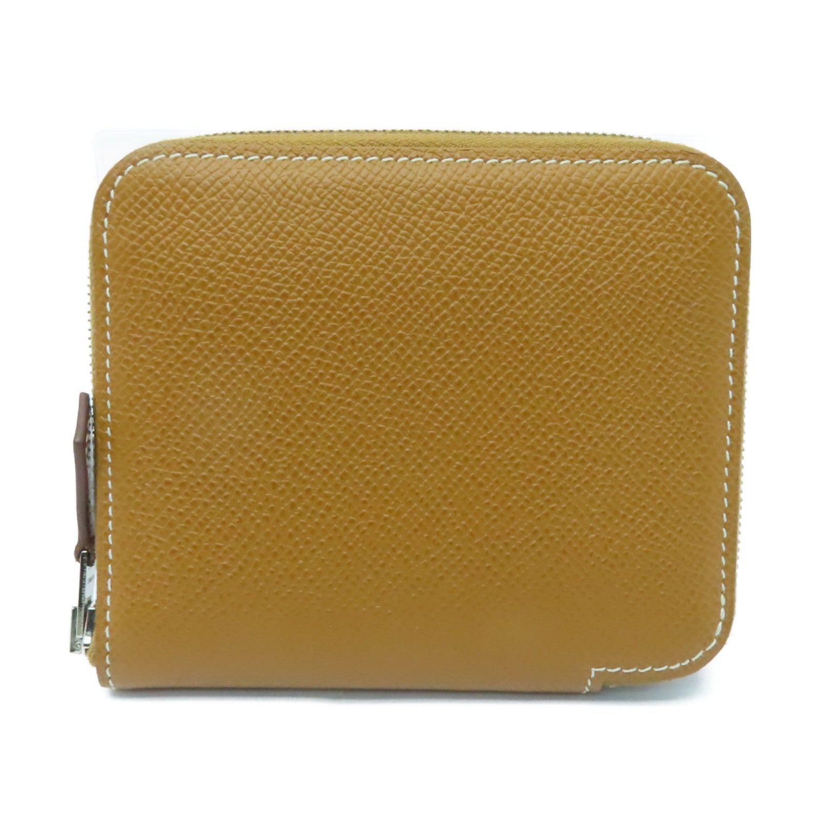 HERMES Epsom皮革Zipped Wallet銀扣錢包Gold棕色