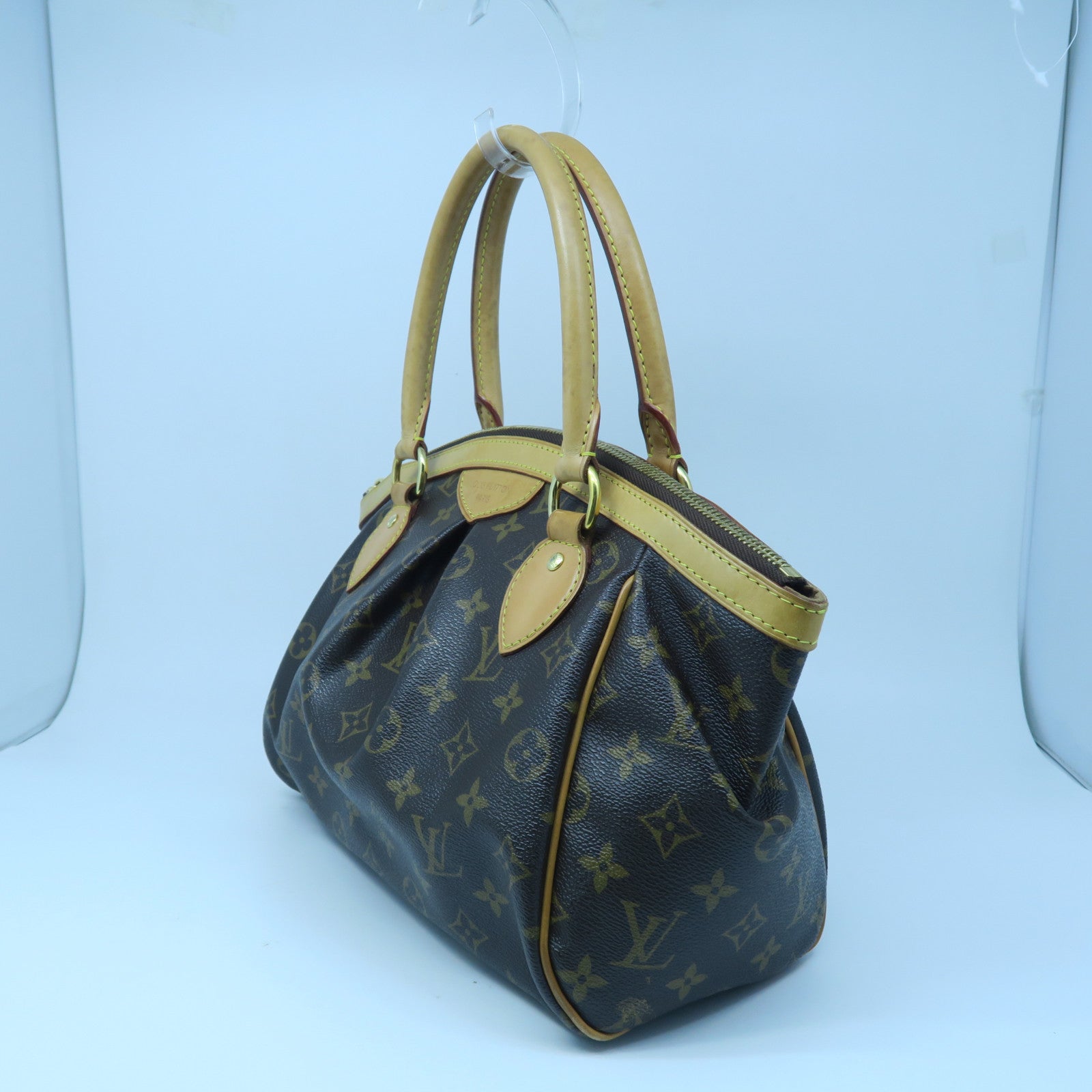 Louis Vuitton Monogram Tivoli PM Brown Leather Satchel Bag