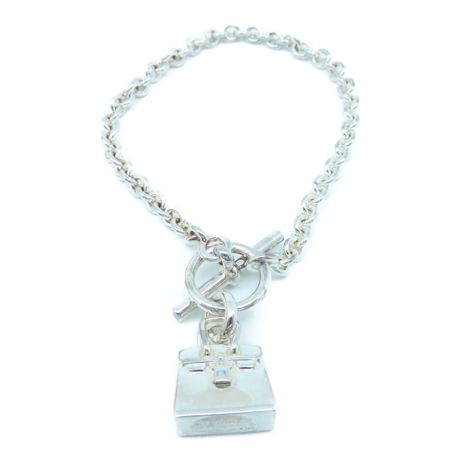 HERMES Sterling Silver Kelly Amulettes Bracelet SH 1228286
