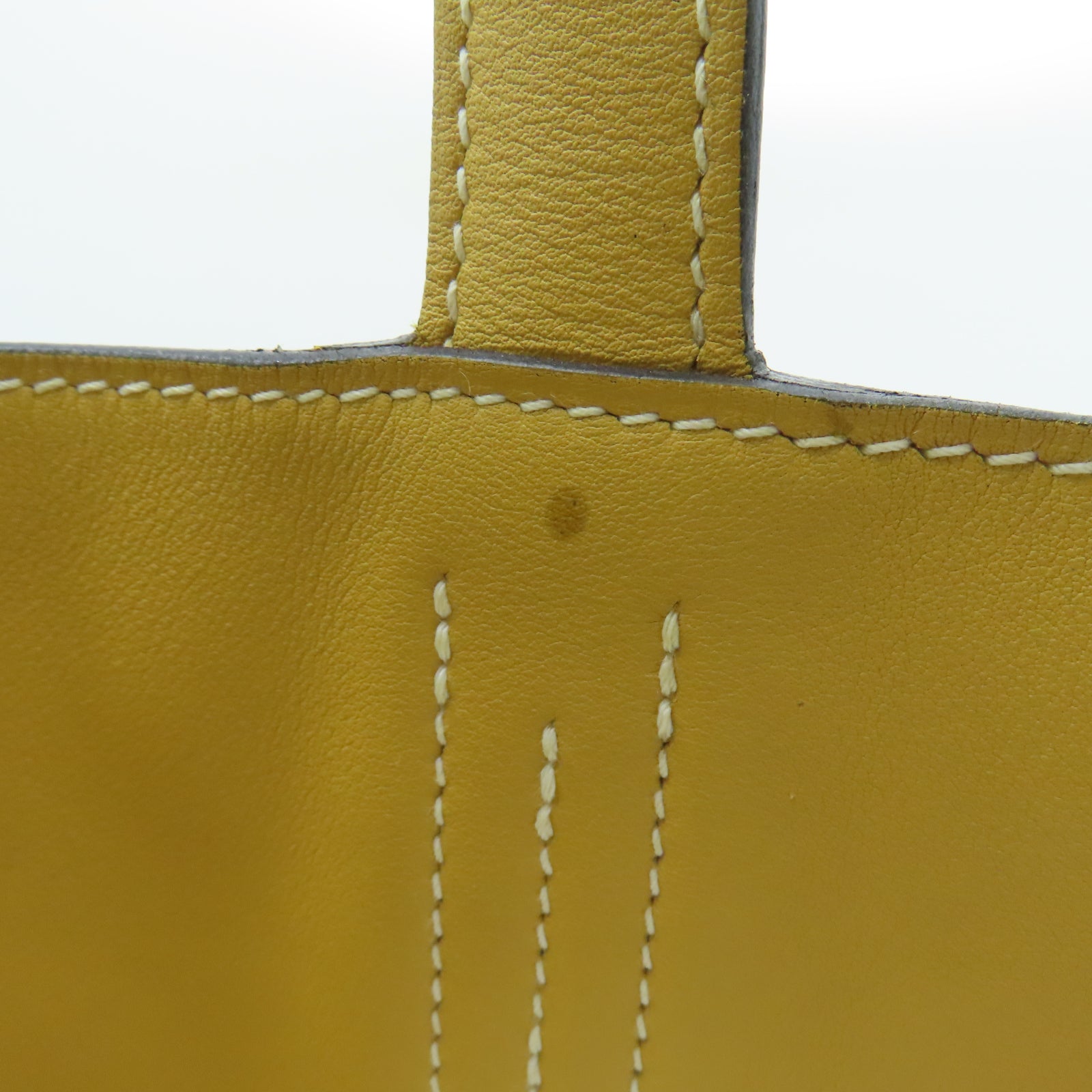 HERMES Veau Swift Leather Double Sens 45 Tote Bag Blue/Yellow/Sakura Pink