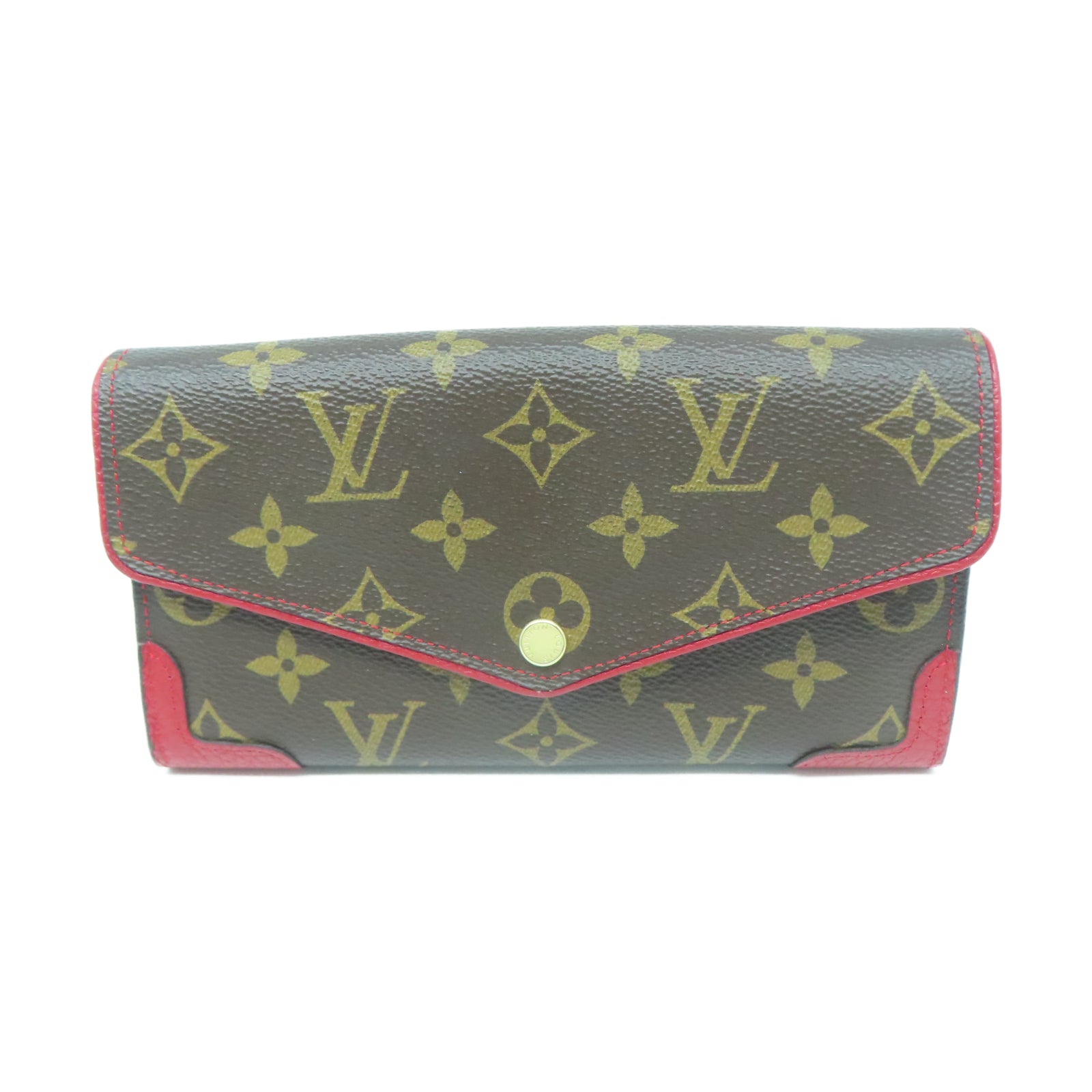 LOUIS VUITTON Monogram Sarah Retiro金扣長錢包棕色