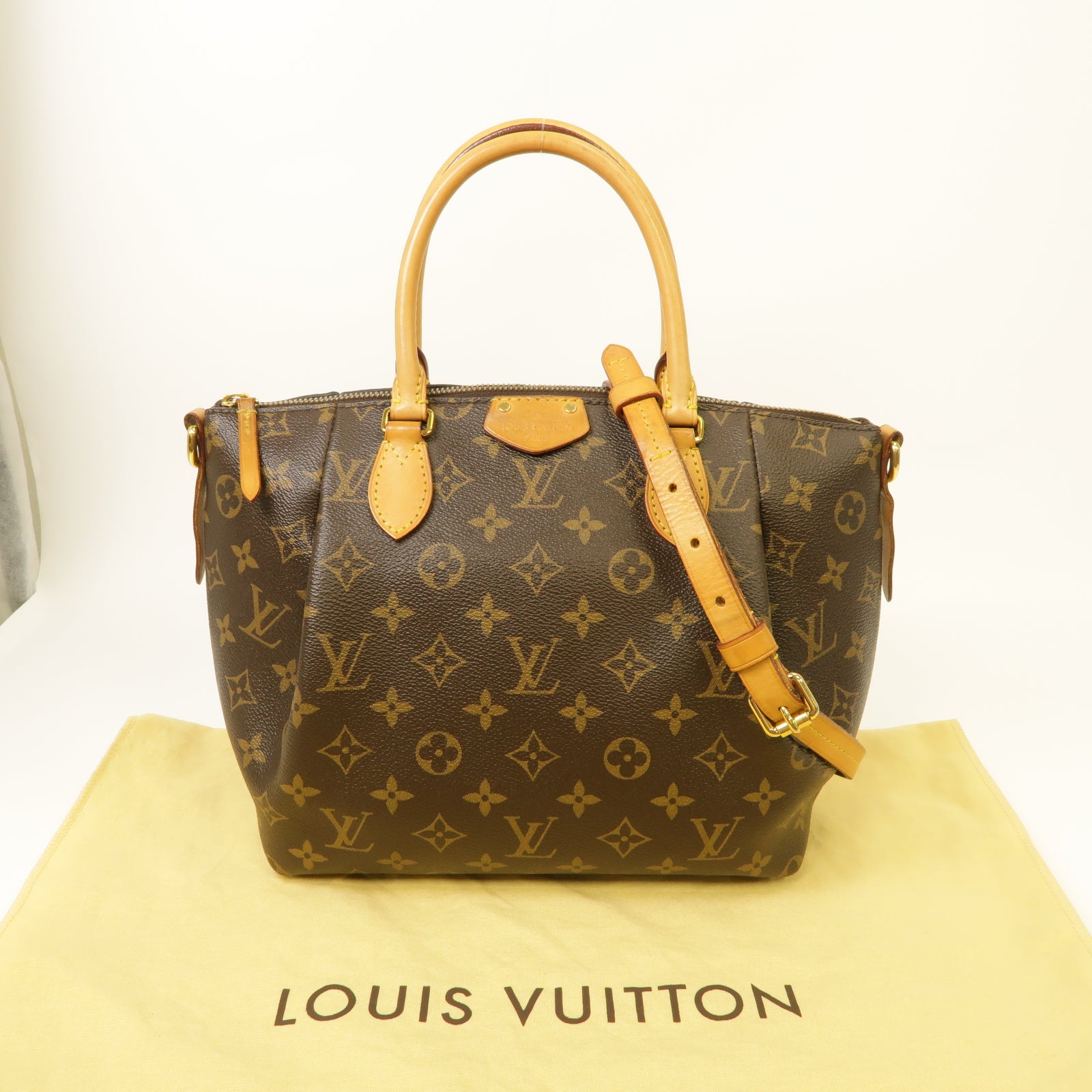 LOUIS VUITTON Monogram Turenne PM金扣手挽肩背兩用袋棕色