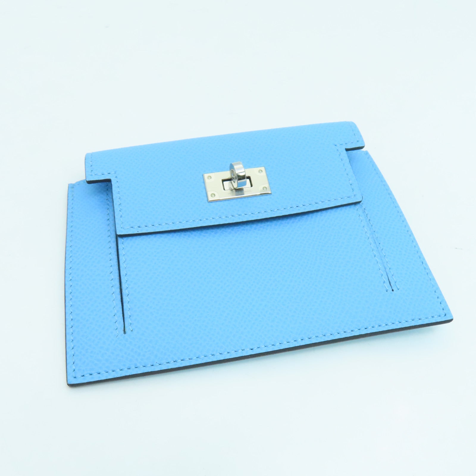 Hermes Celeste Epsom Leather Kelly Pocket Compact Wallet Hermes