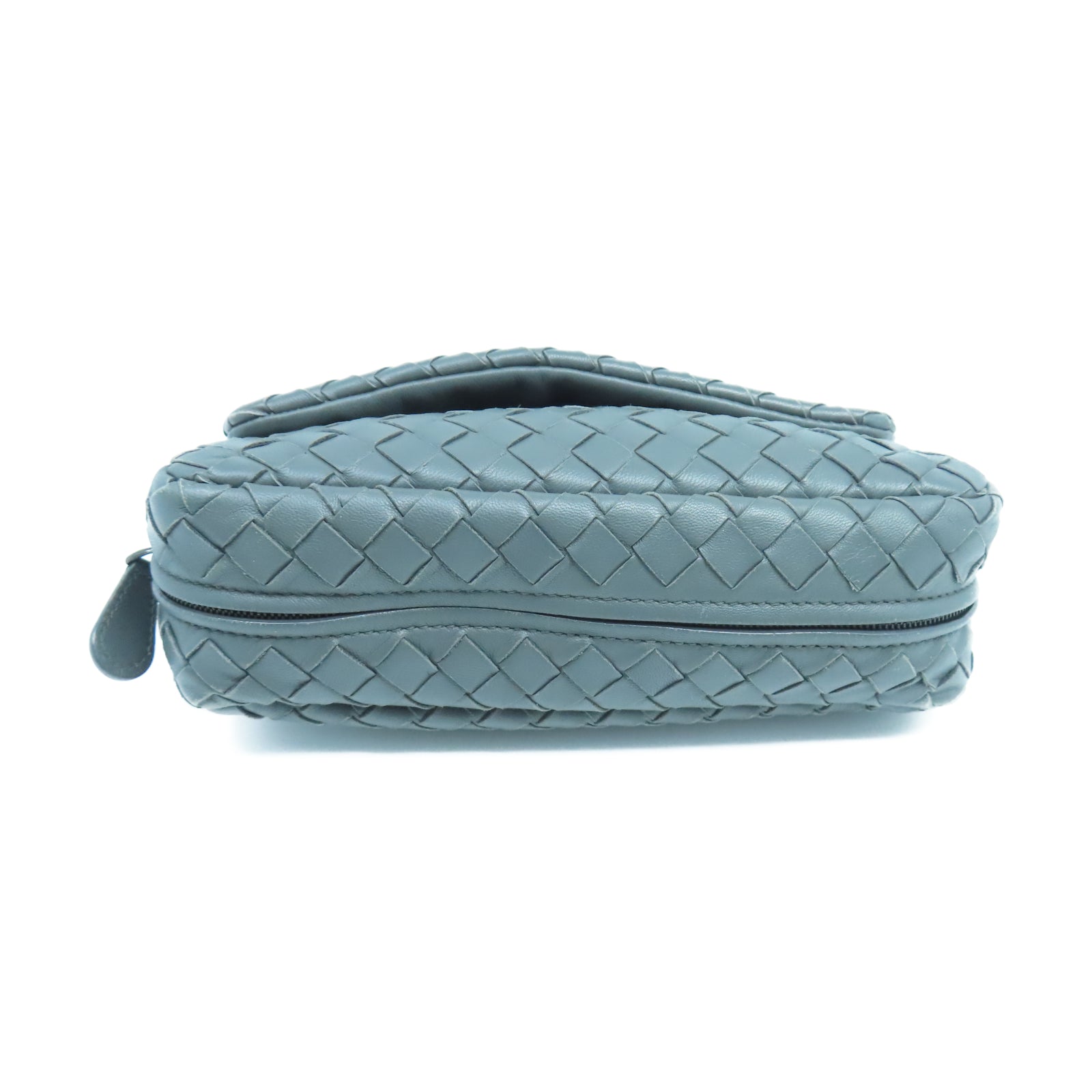 Pre-owned Bottega Veneta Baby Blue Intrecciato Leather Nodini Crossbody Bag  In Default Title