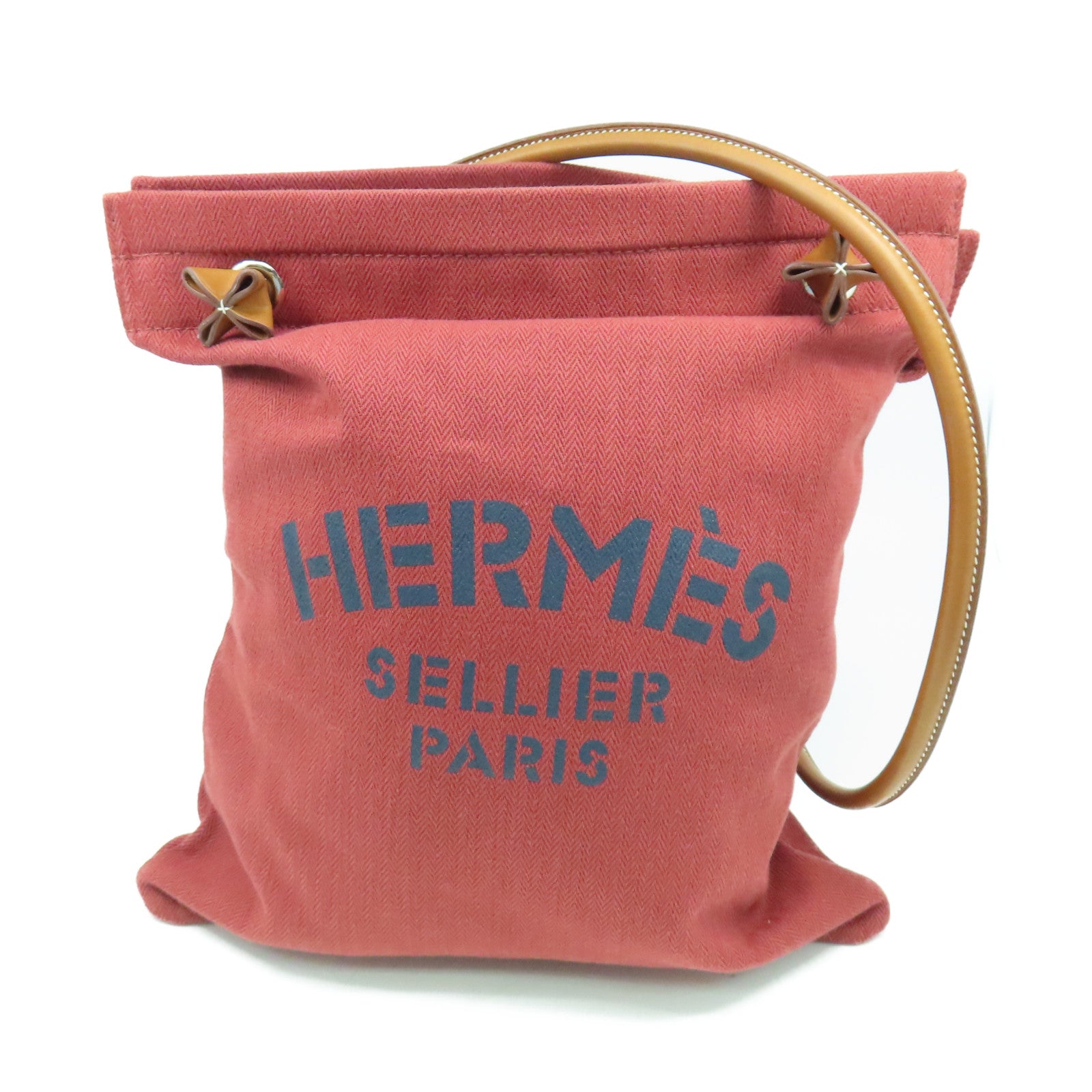 HERMES 帆布Aline銀扣手挽袋愛馬仕紅色