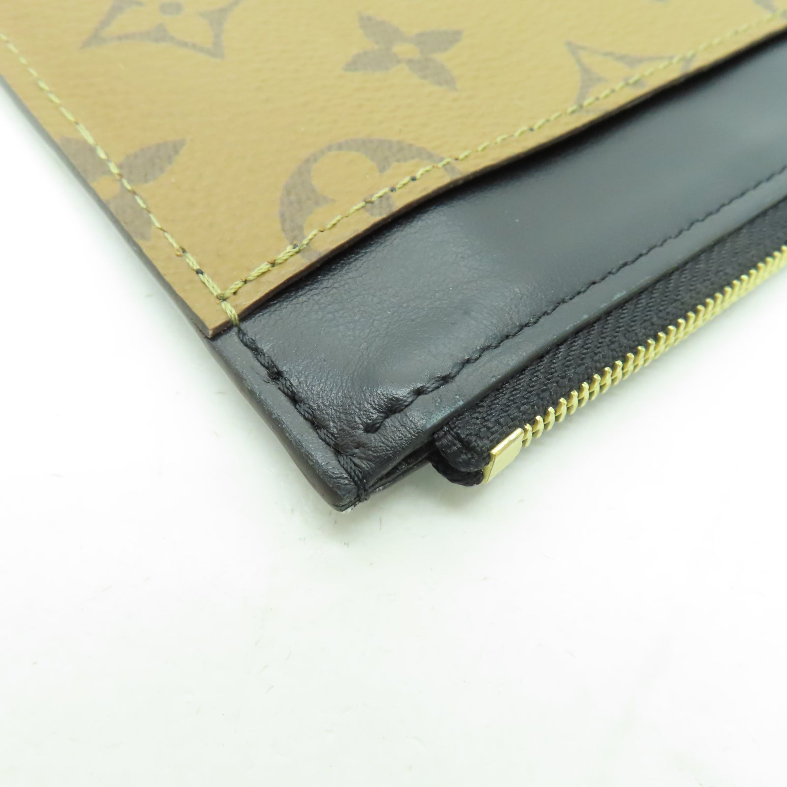 LOUIS VUITTON Slim Purse Wallet Monogram Reverse Canvas Black M80390