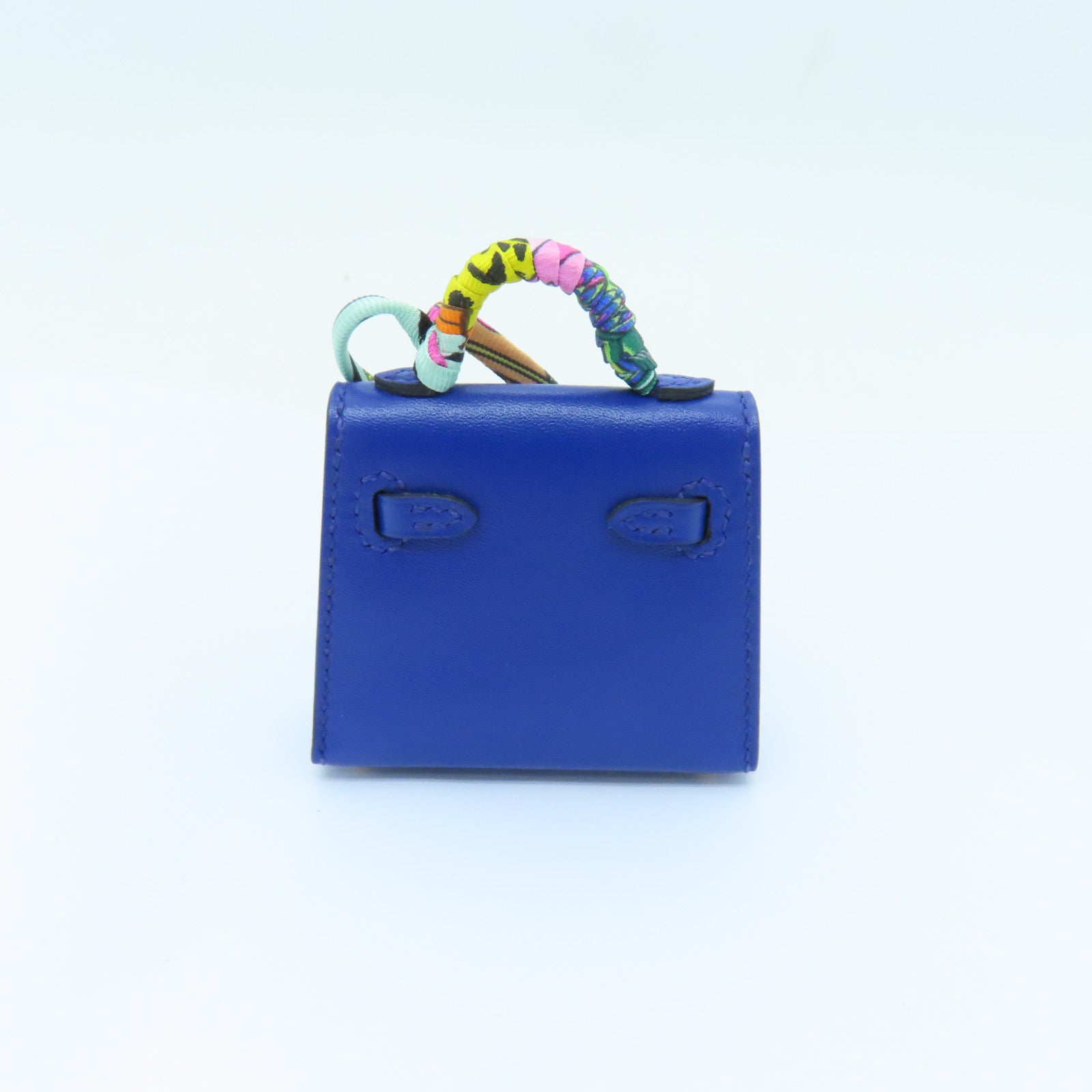 Hermes Bleu Electric Tadelakt Mini Kelly Twilly Bag Charm