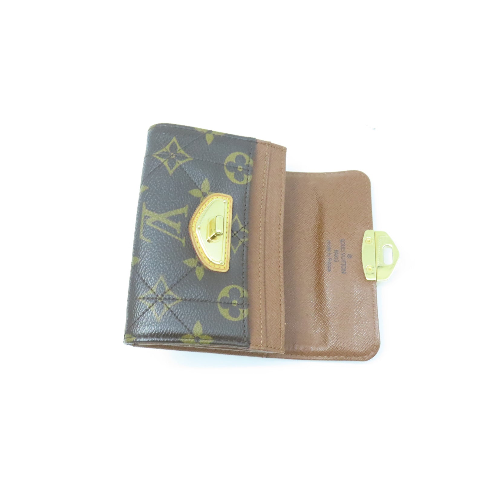 LOUIS VUITTON Monogram Etoile Portefeuille Compact Wallet Gold Buckle  Wallet Brown