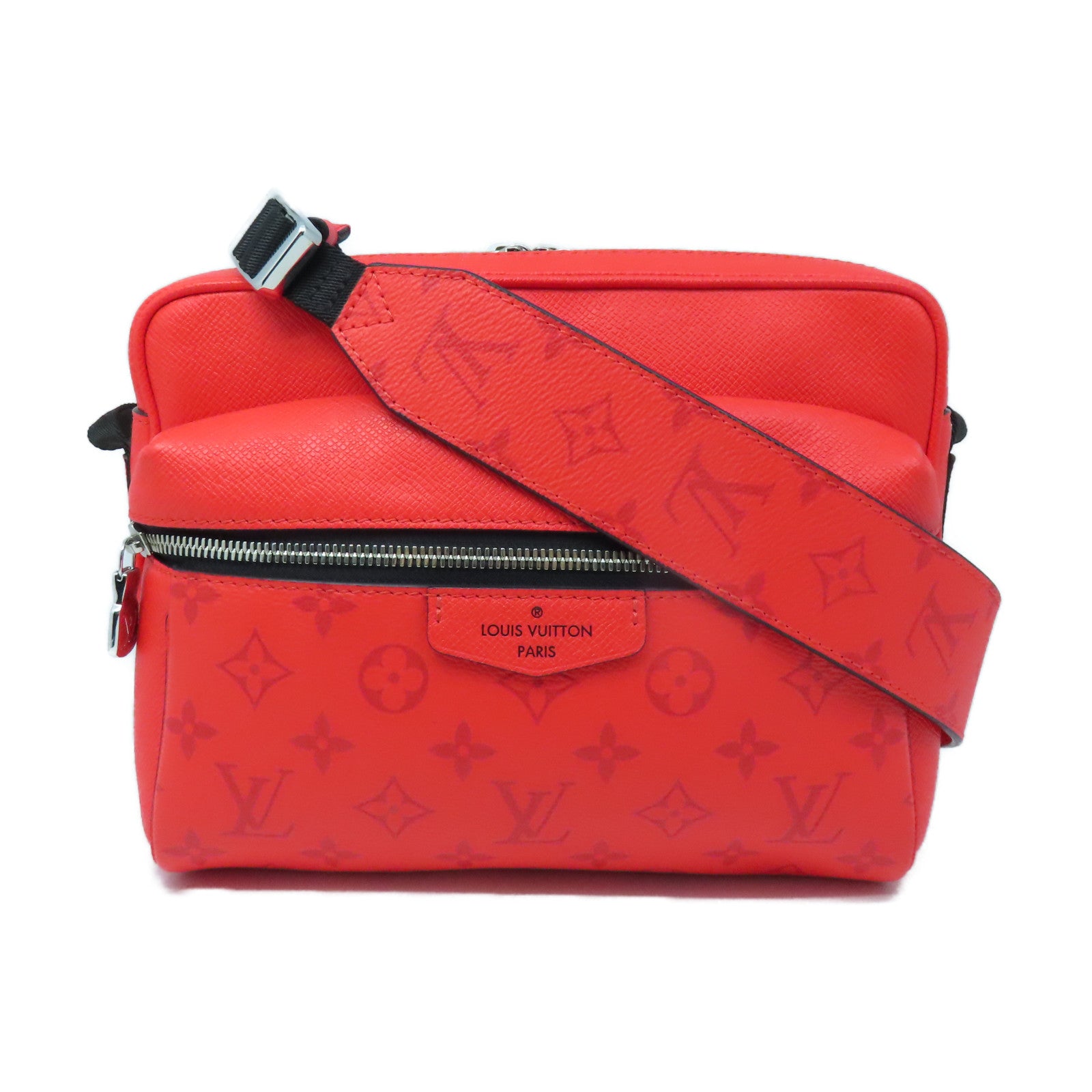 LOUIS VUITTON Monogram Outdoor Messenger銀扣肩背袋紅色