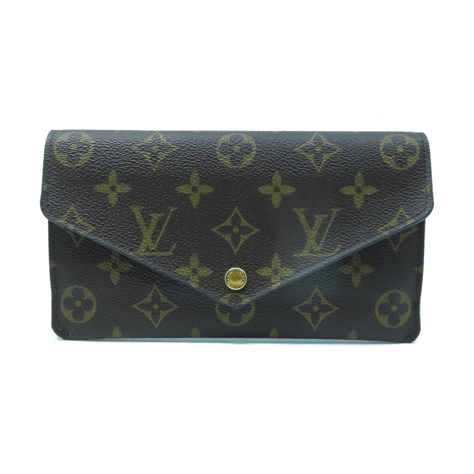 LOUIS VUITTON Monogram Long wallet金扣長錢包啡色/紫色