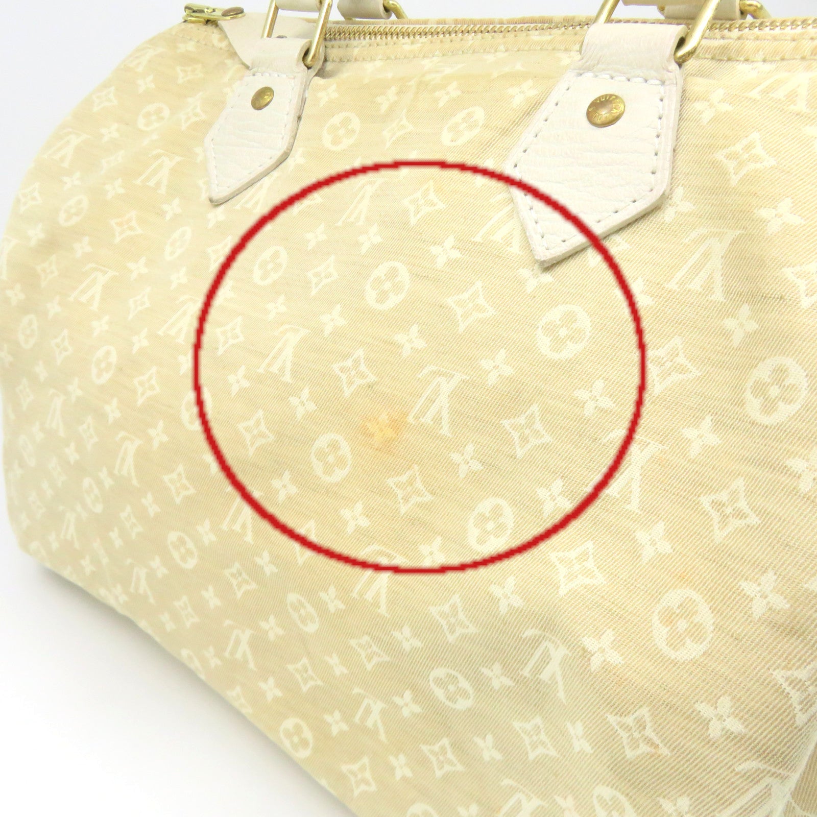 LOUIS VUITTON Monogram Mini Lin Speedy 30 Hand Bag White M95319 LV