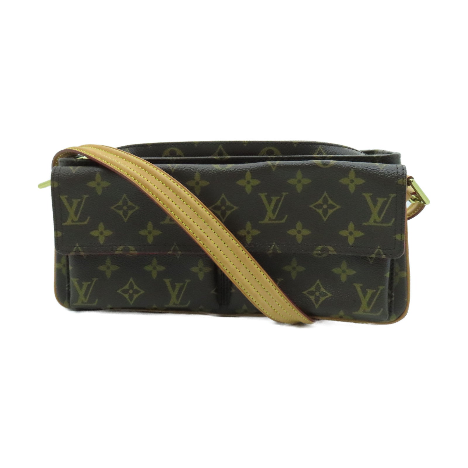 LOUIS VUITTON Monogram Viva Cite MM Shoulder Bag金扣肩背袋啡色