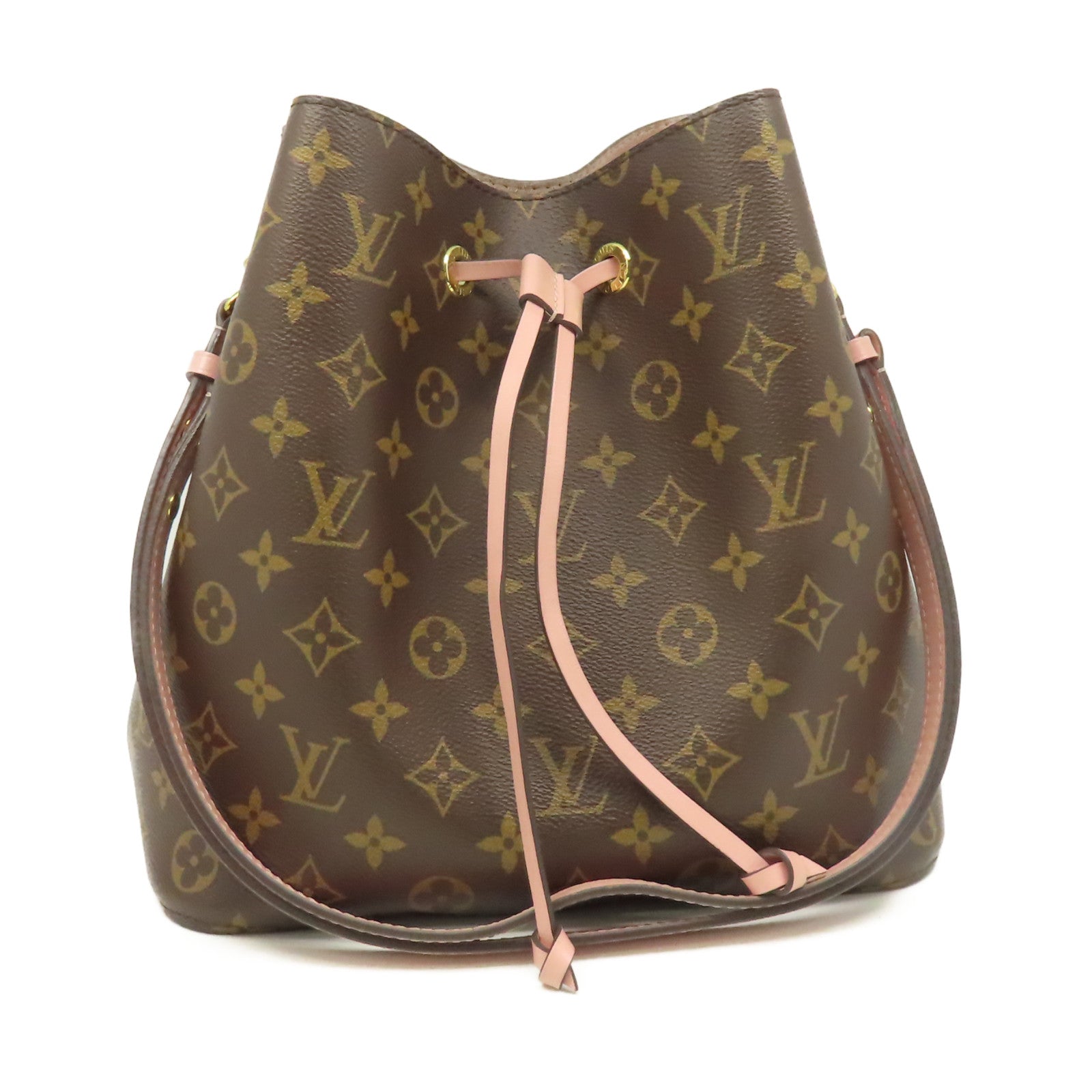 LOUIS VUITTON Monogram NeoNoe MM Shoulder Bag肩背袋啡色/粉紅色