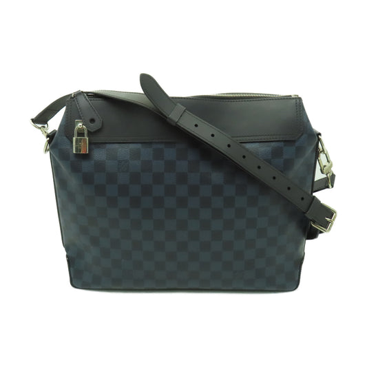 LOUIS VUITTON Damier Cobalt Greenwich銀扣手挽肩背兩用袋深藍色