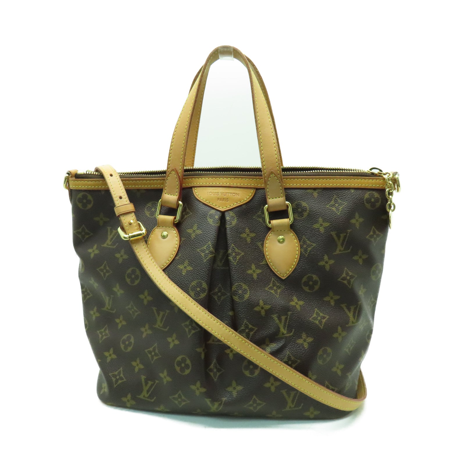 LOUIS VUITTON Monogram Palermo PM金扣手挽肩背兩用袋啡色